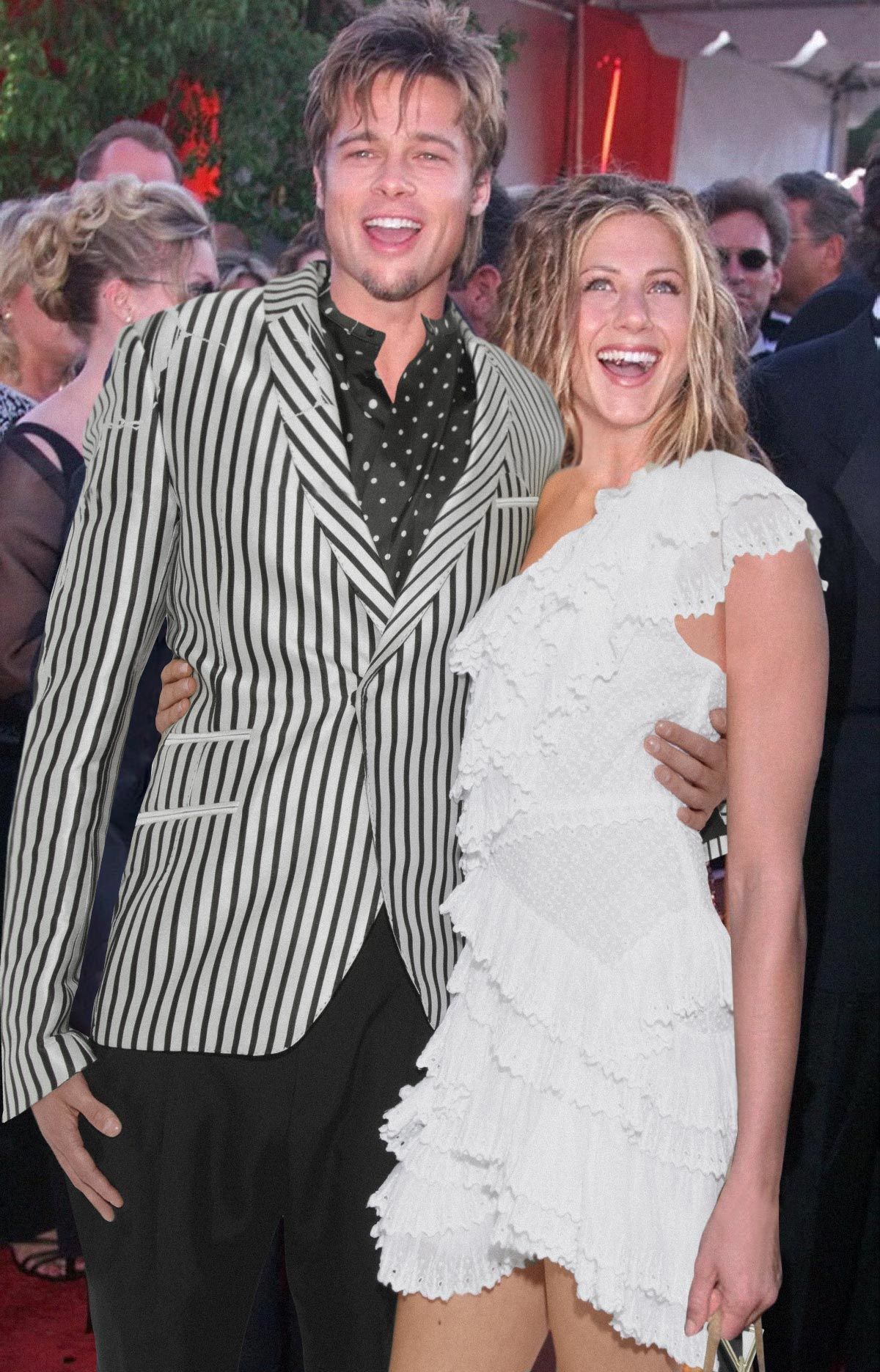 Browns Fashion - Brad is wearing jacket, shirt & trousers by HAIDER ACKERMANN Jennifer is wearing dress by ISABEL MARANT and bag by TARA ZADEH