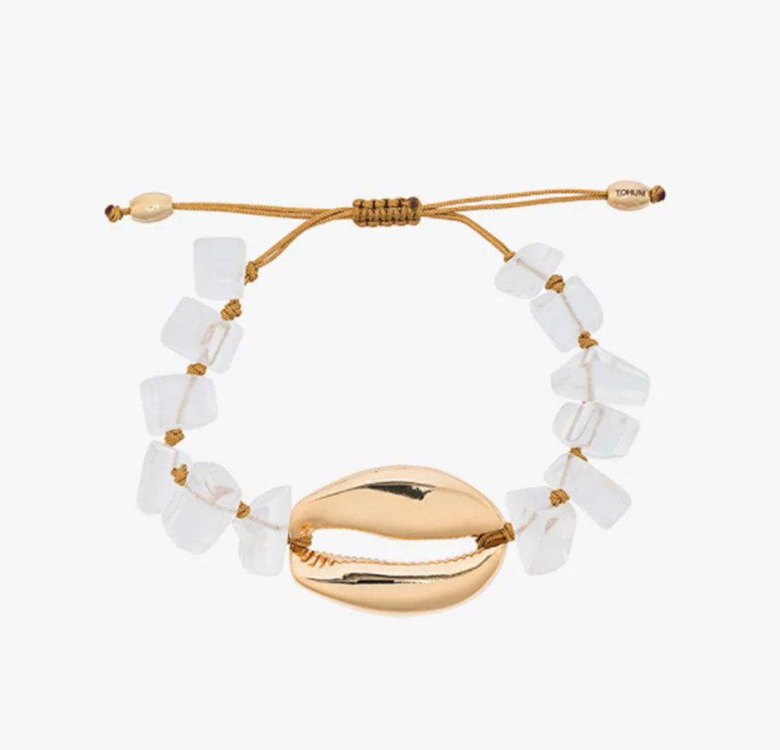 Tohum Metallic Puka Shell Gold Plated Bracelet