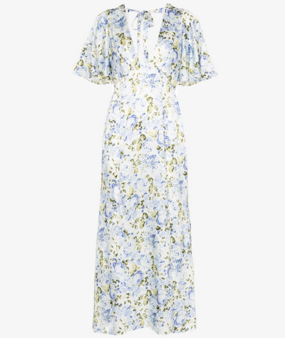 Les Reveries Floral Print Silk Dress