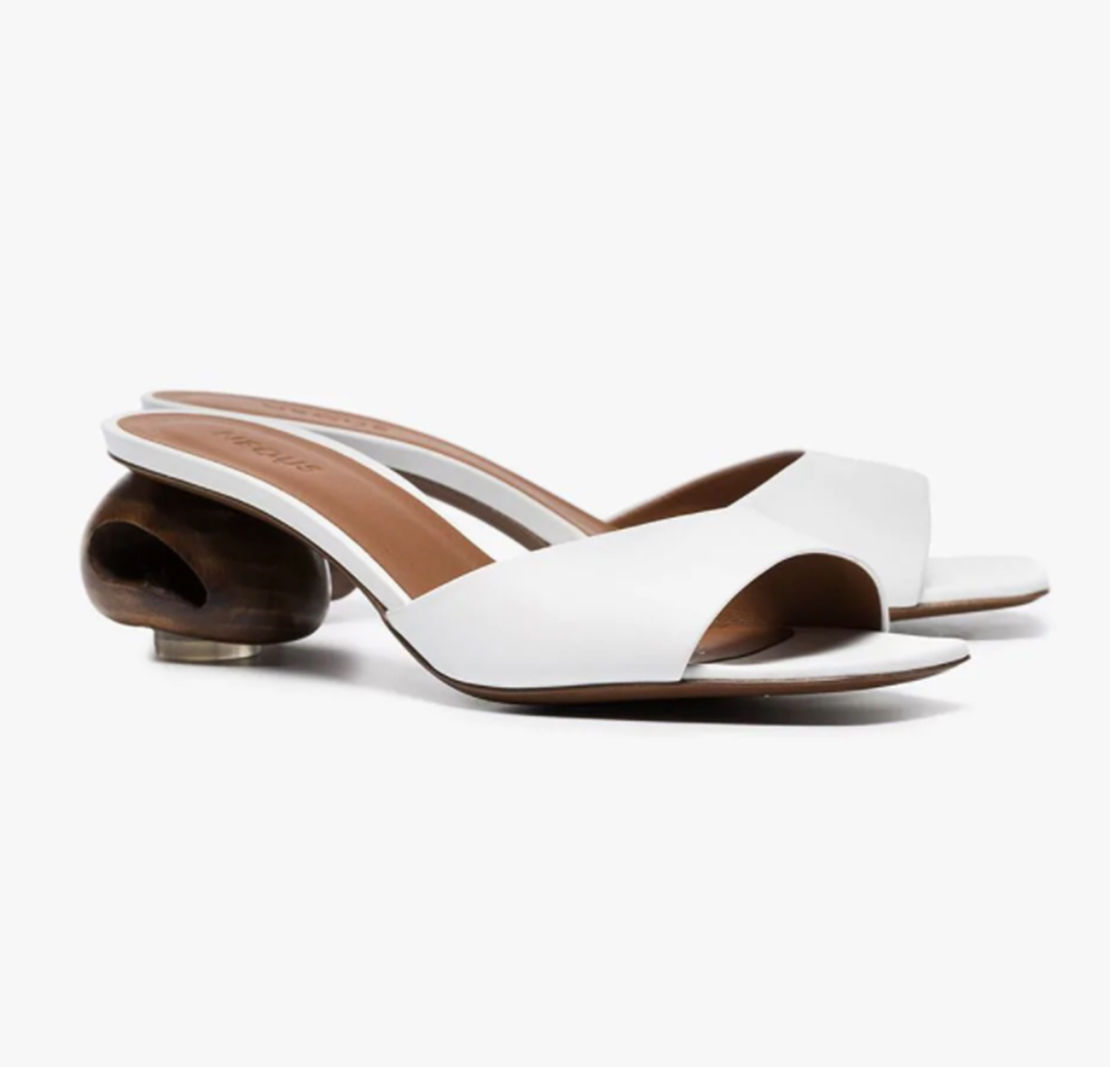 Neous White Liparis Leather Sandals