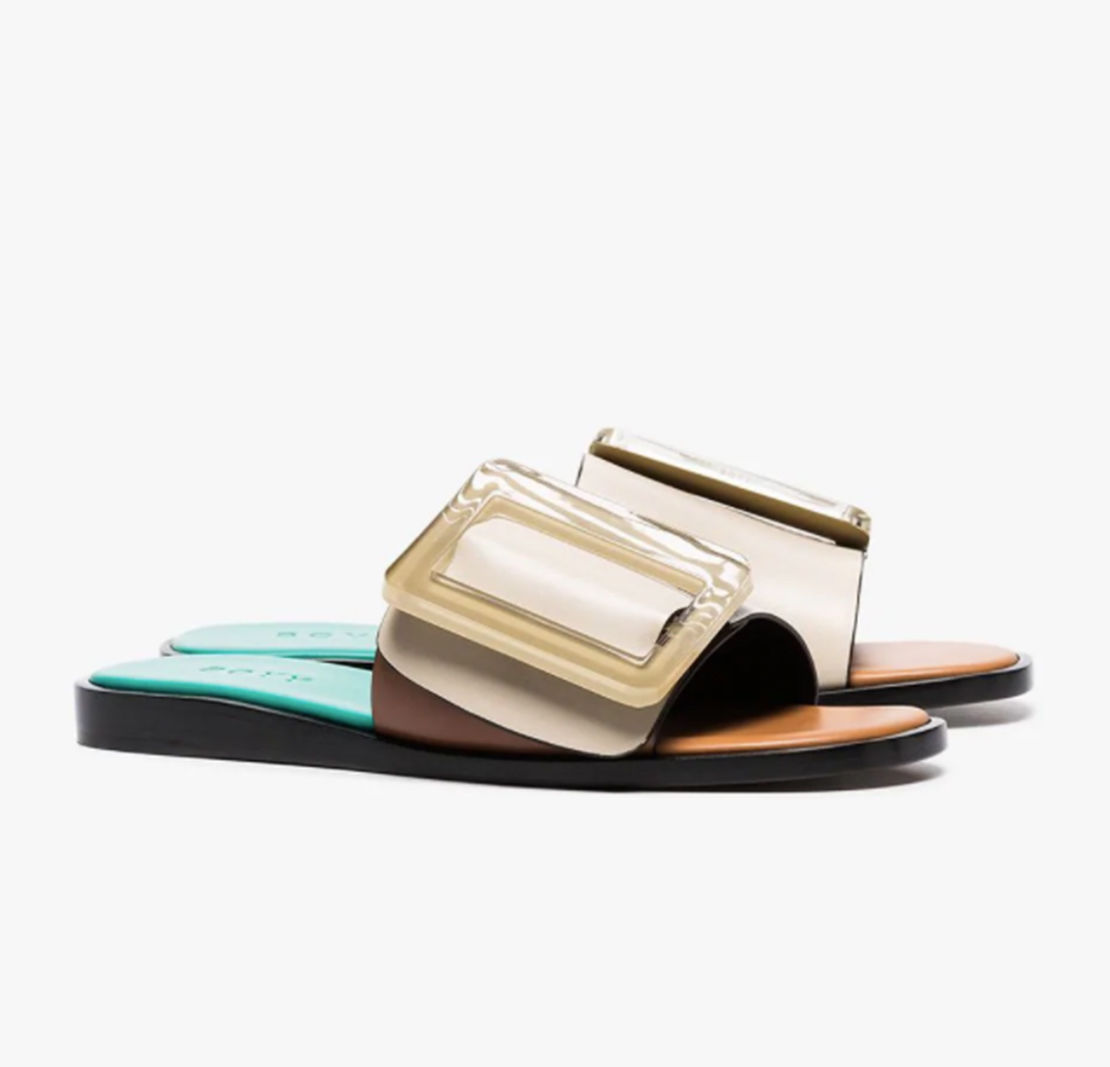 Boyy Multicoloured Buckled Leather Sandals