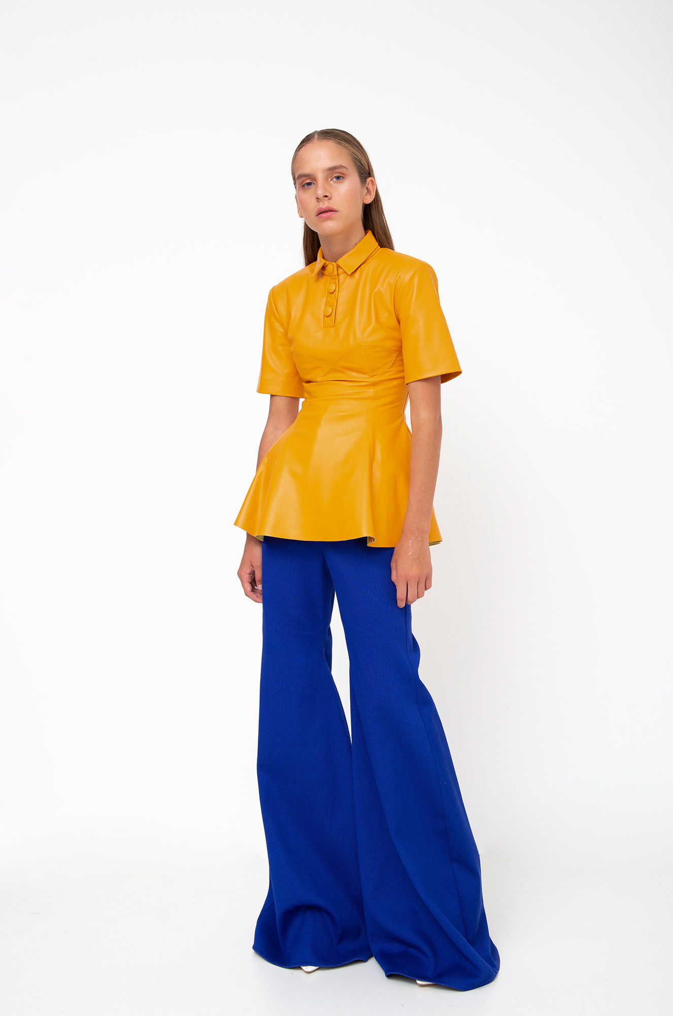 Aleksandre Akhalkatsishvili Peplum Leather Top