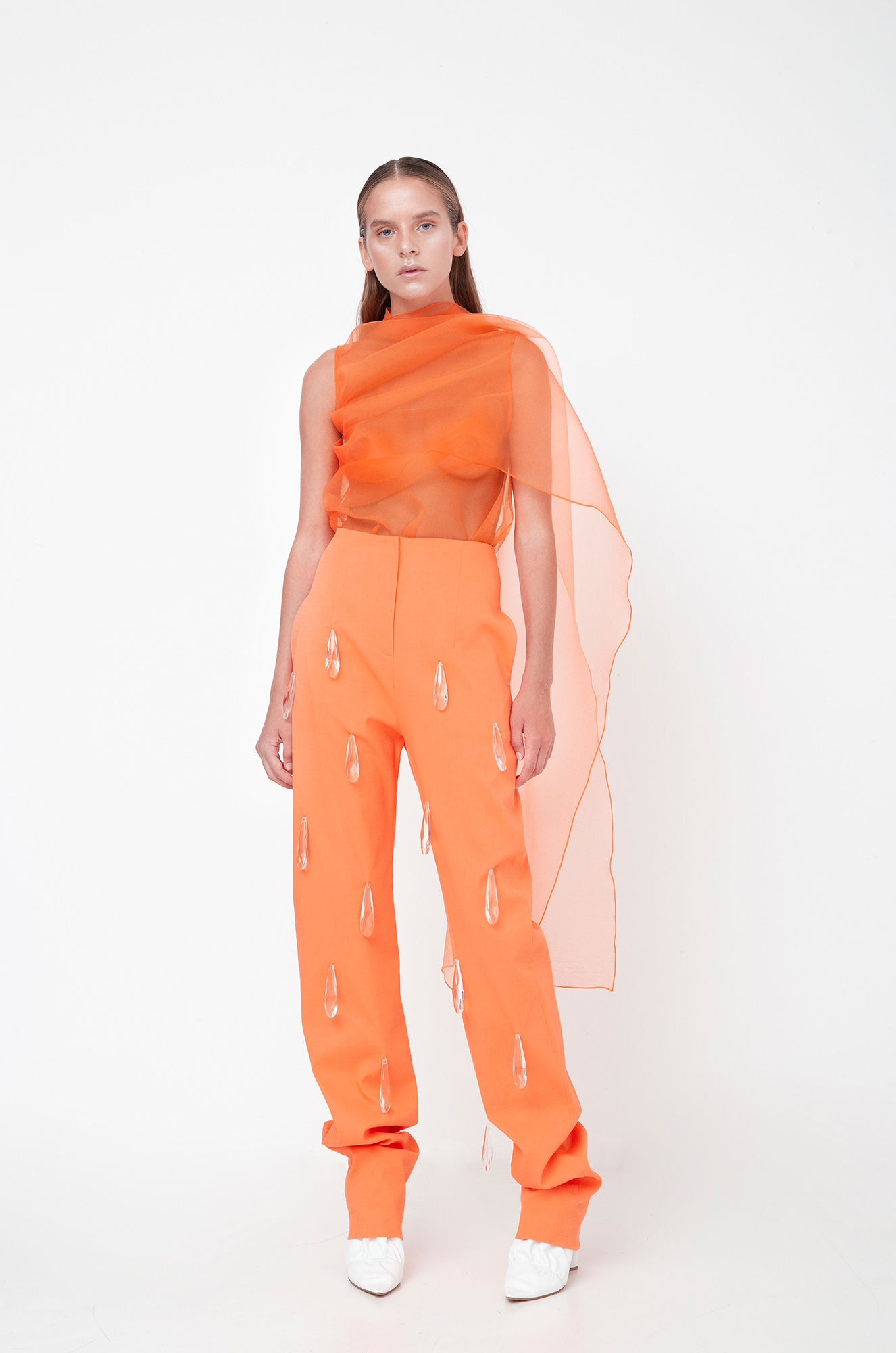Aleksandre Akhalkatsishvili Crystal Drop High Waisted Trousers