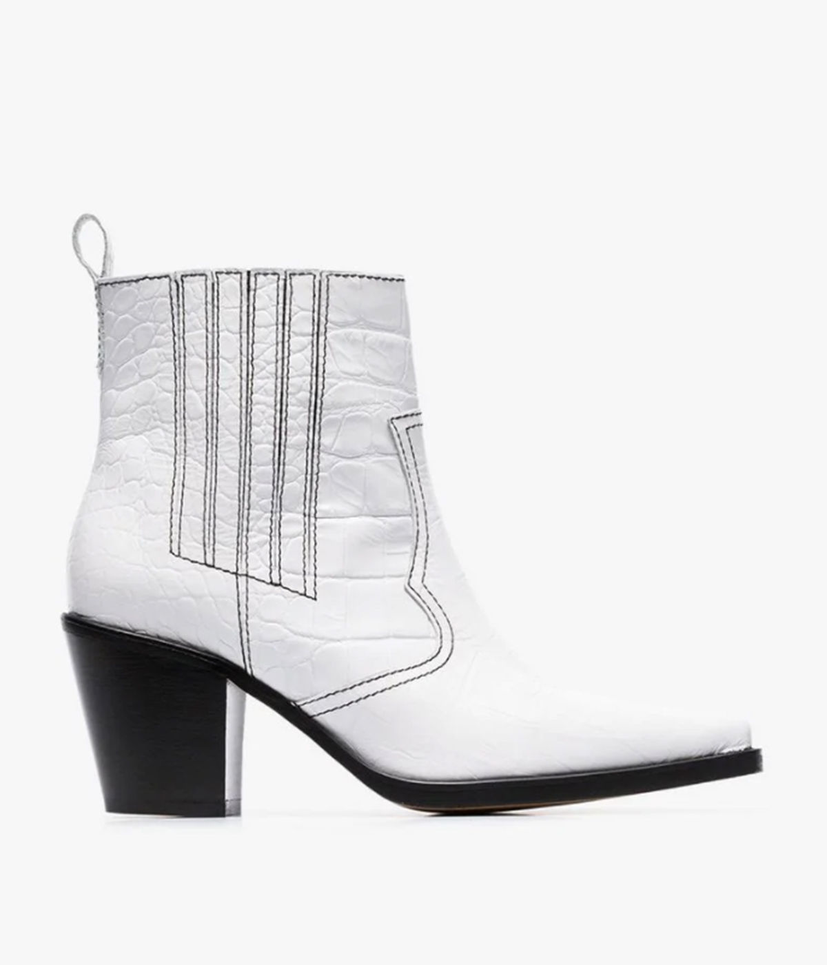Ganni White Callie Cowboy Boots