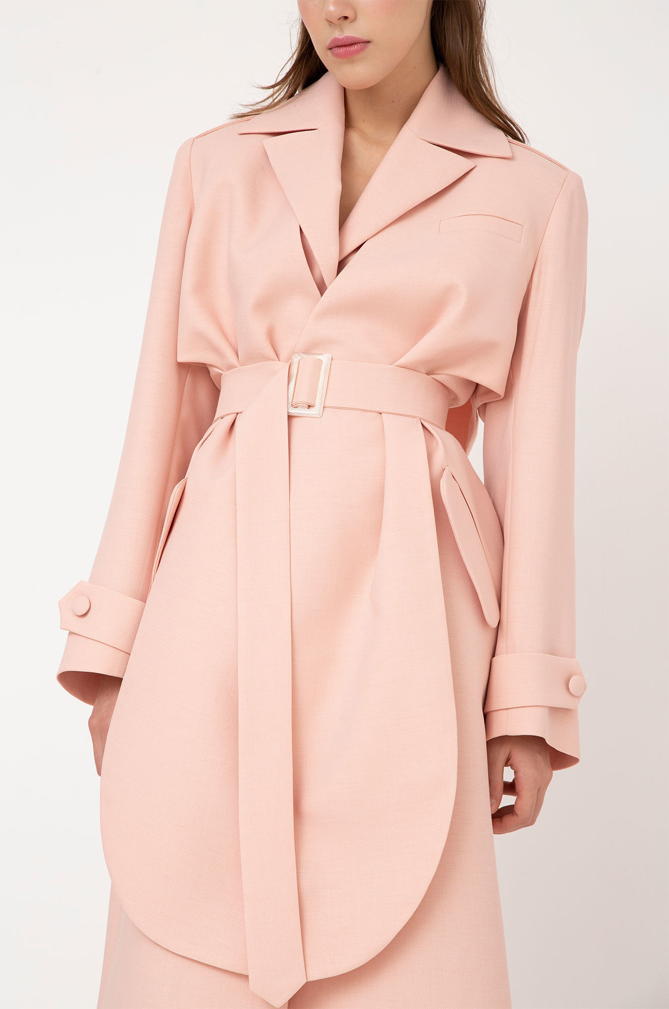 MATERIEL Lyrd Apron Front Trench Coat
