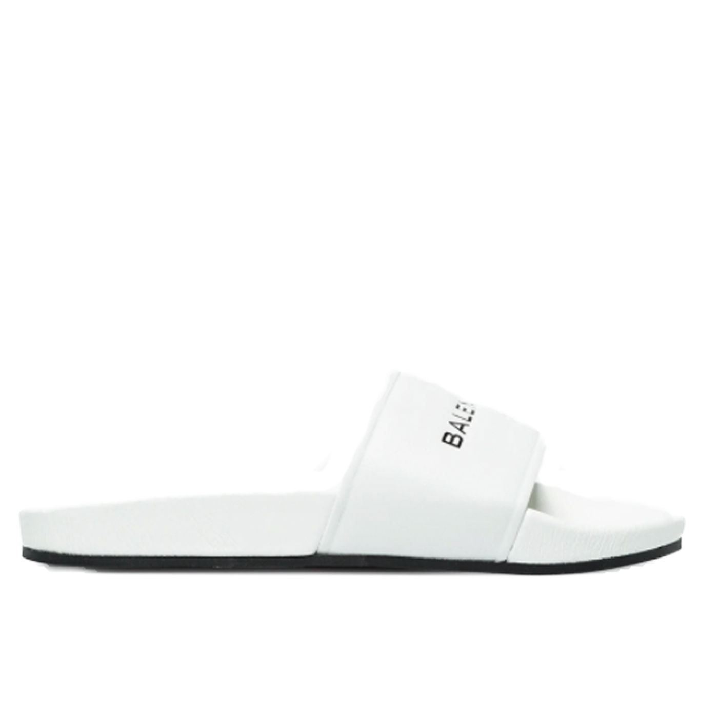 Balenciaga White Logo Pool Slides