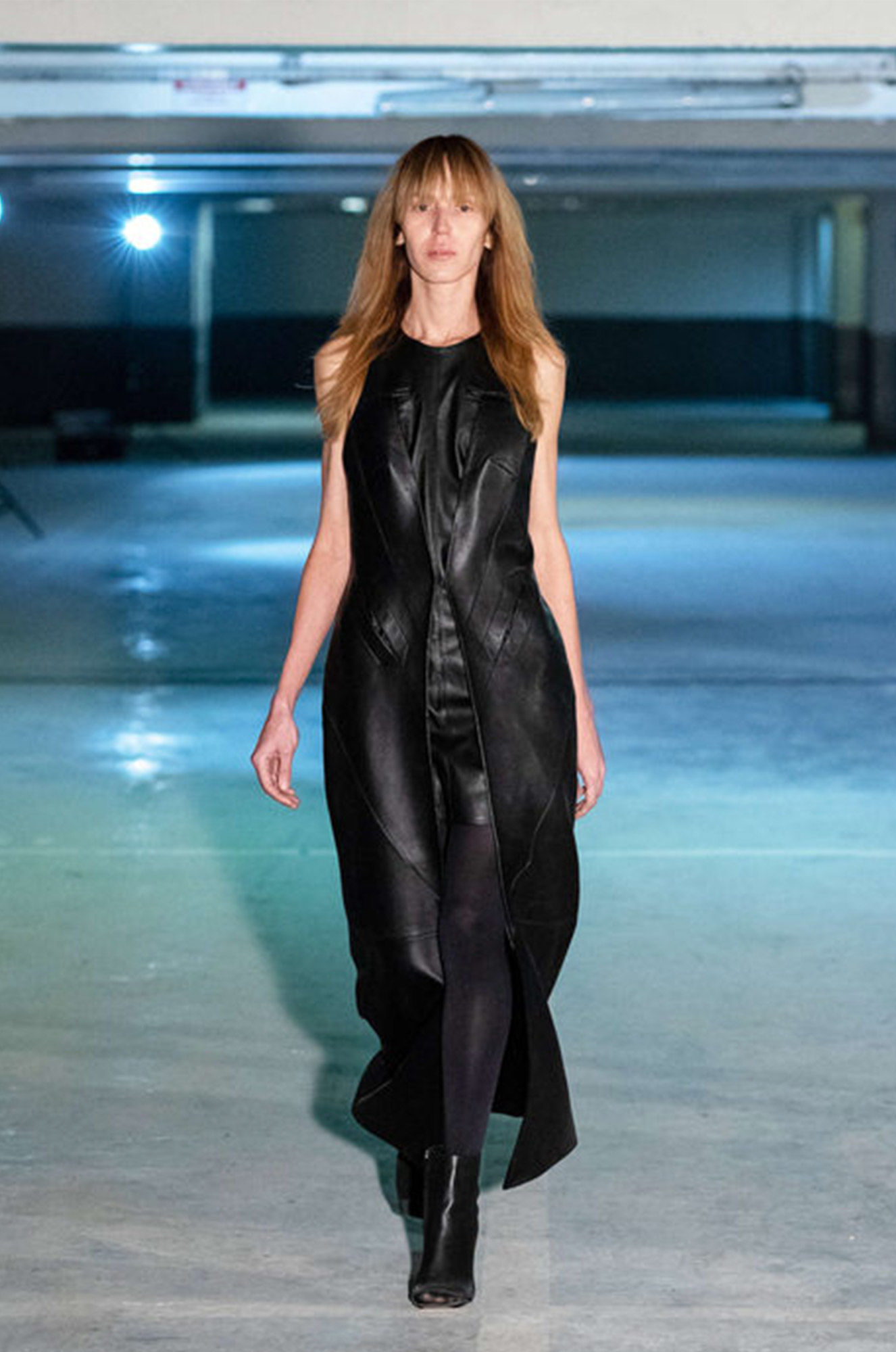 Situationist Layered Leather Maxi Dress