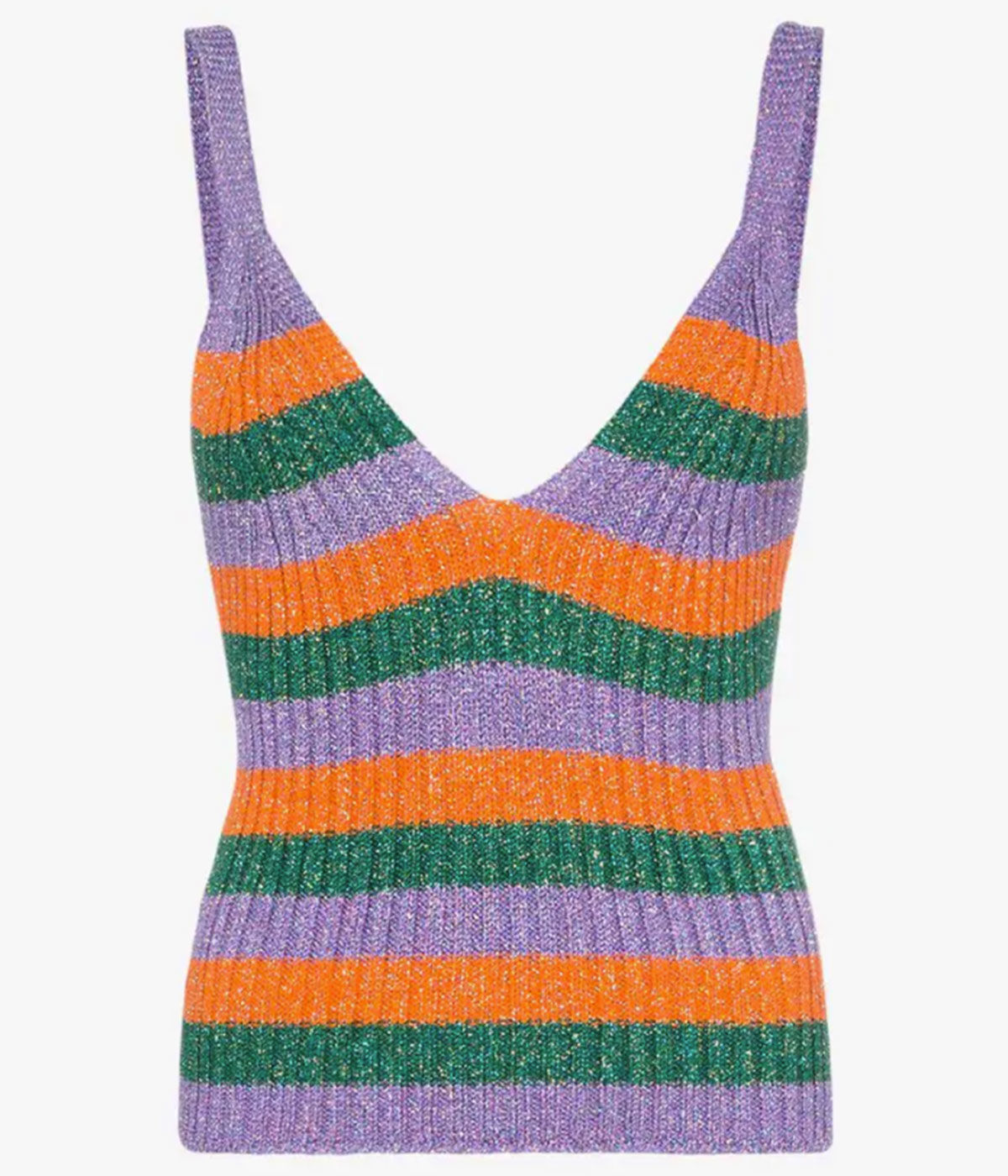 Ganni Adler Striped Lurex Cami