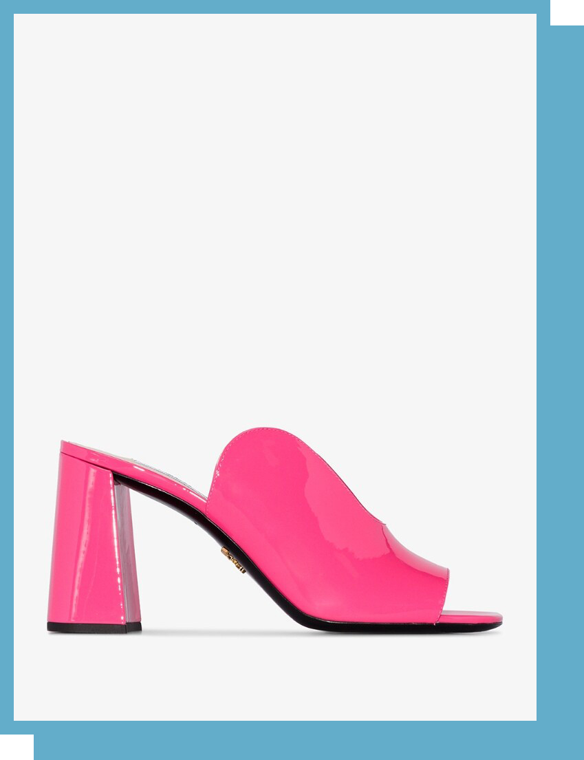 Prada Pink 85 Curved Sandals