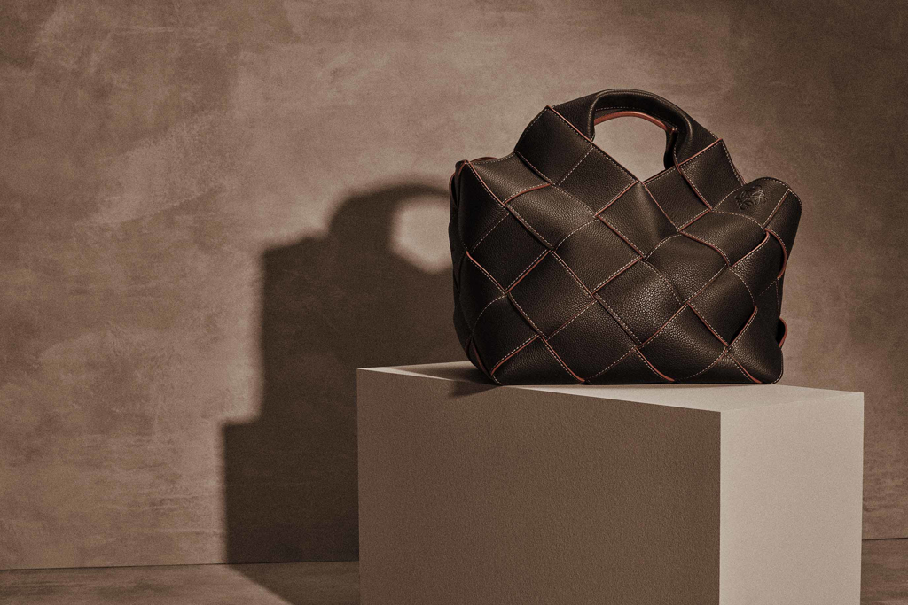 Loewe Black Woven Leather Basket Tote Bag