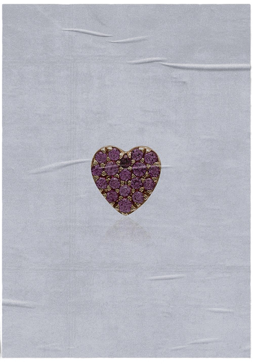 Loquet 14K Yellow Gold Pink Sapphire Heart Earring
