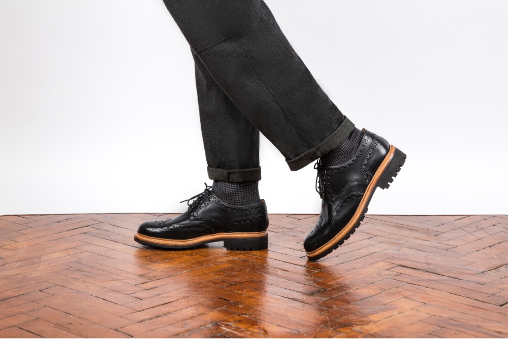 Grenson Black Archie Leather Brogues