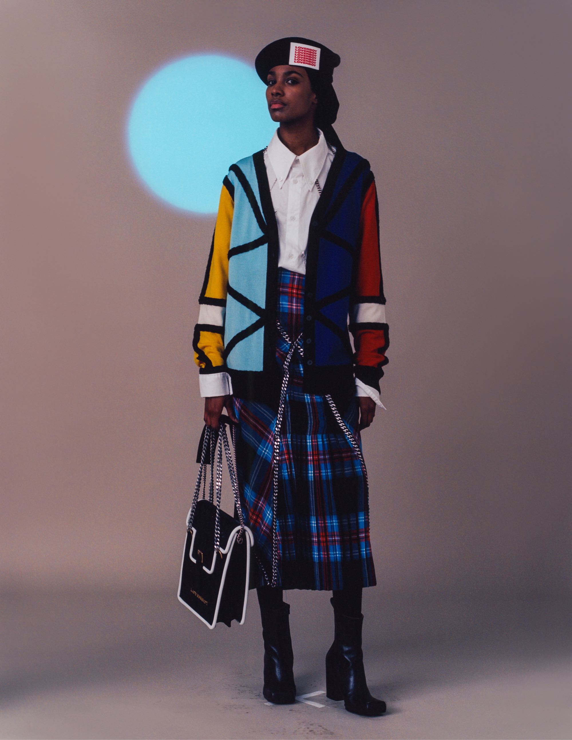 Charles Jeffrey LOVERBOY Colour Block Knitted Cardigan