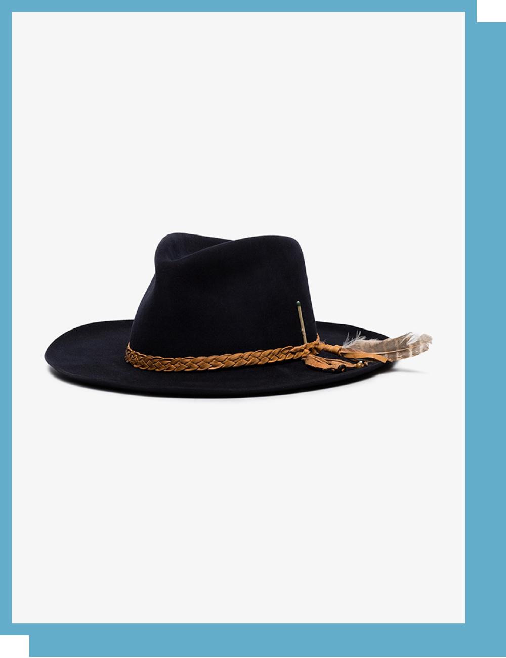 Nick Fouquet Blue Banyan Braided Trim Fedora Hat