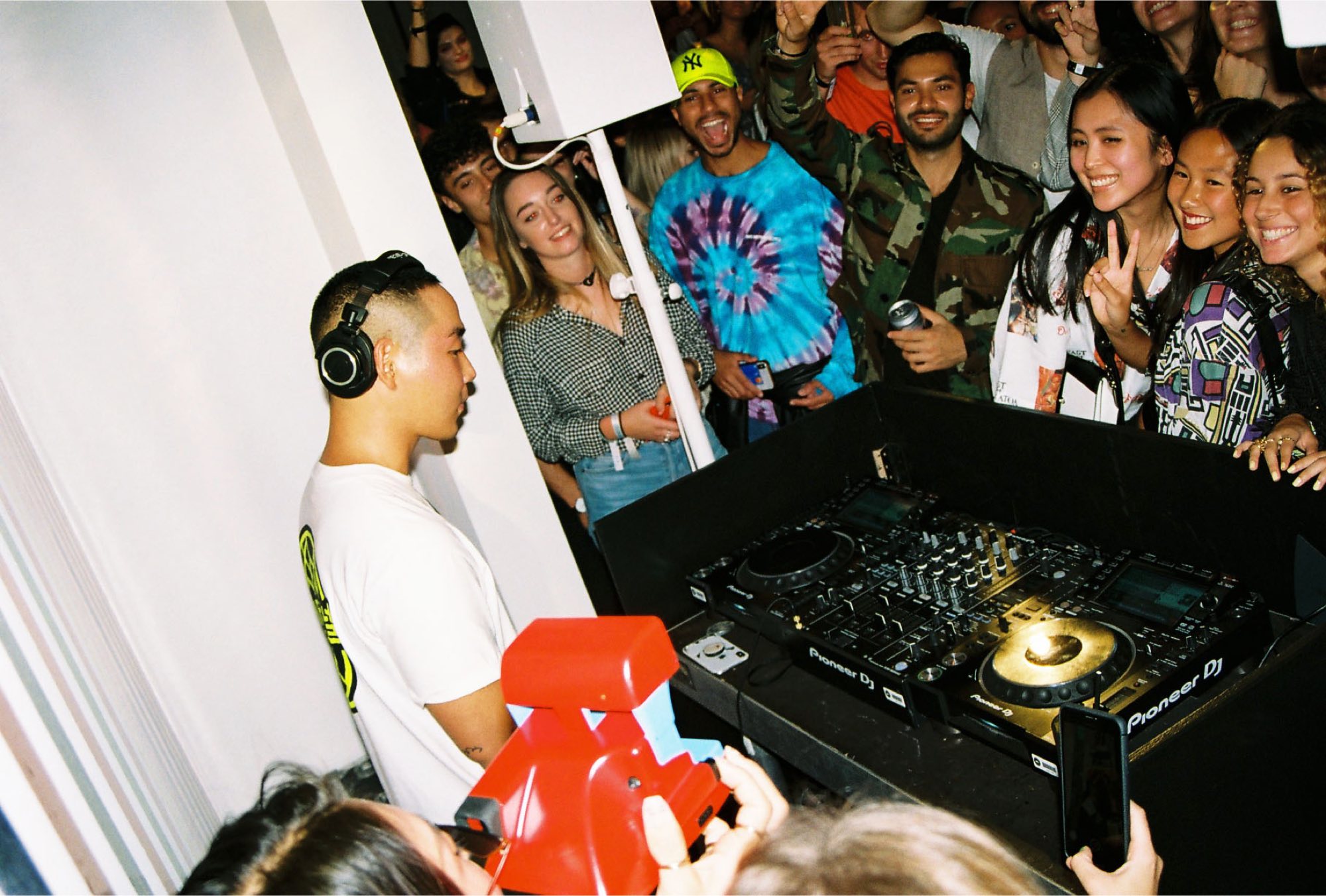 Peggy Gou DJ decks with friends at Browns East