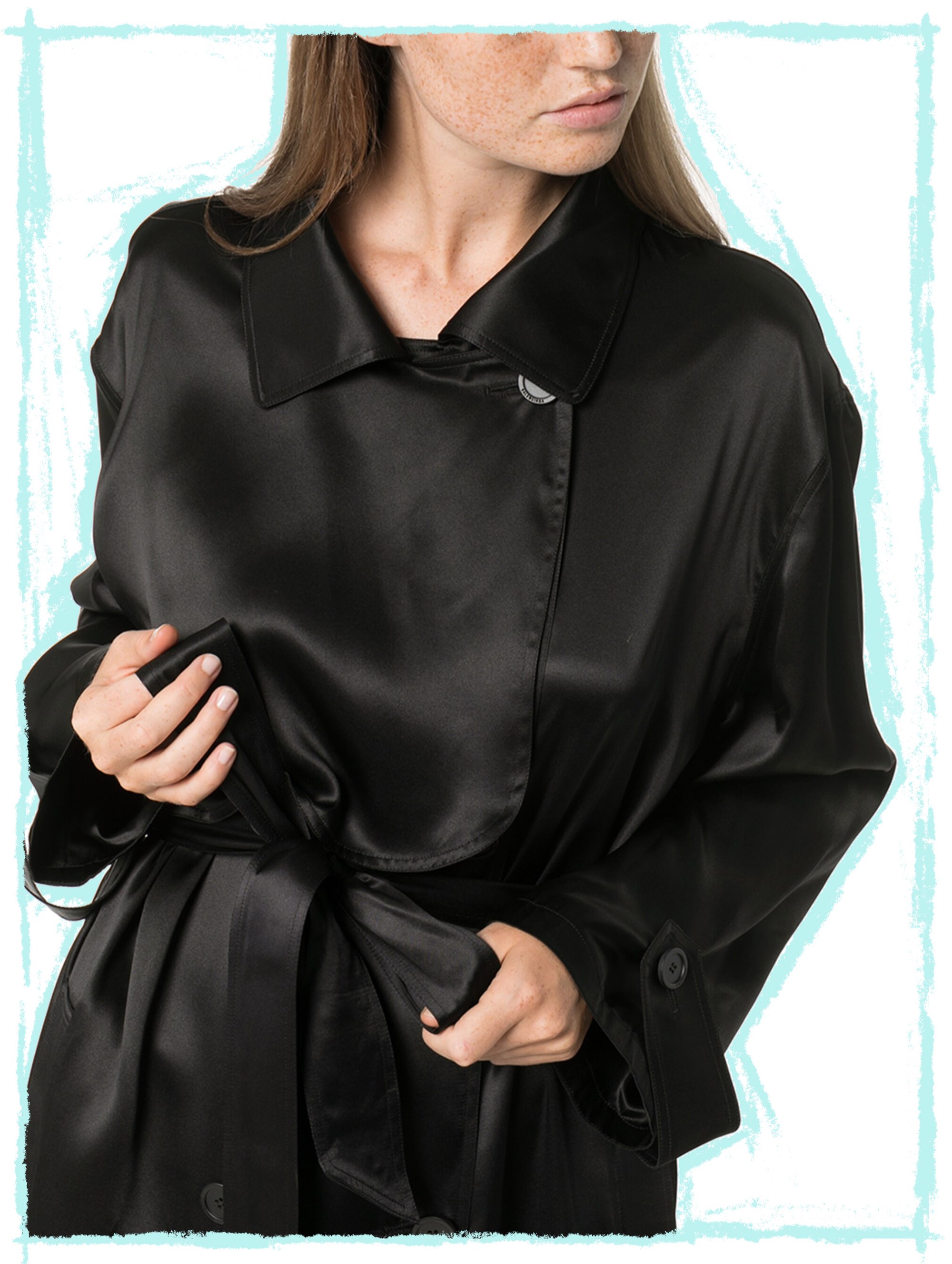 Spread Collar Silk Trench Coat by Balenciaga