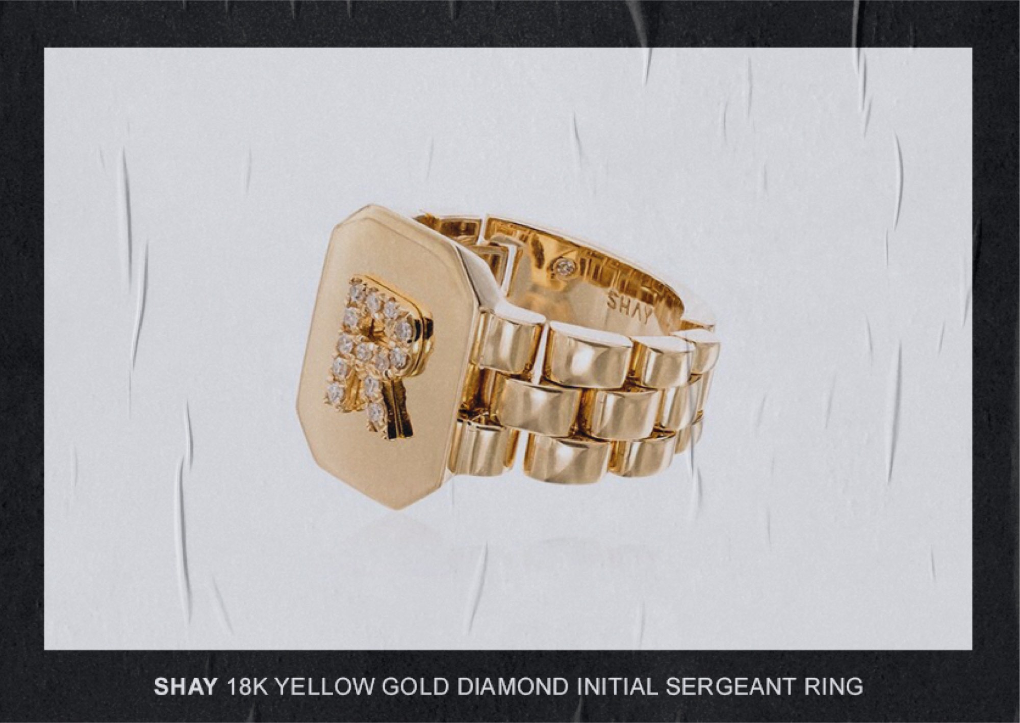 Shay 18K Yellow Gold Diamond Initial Sergeant Ring