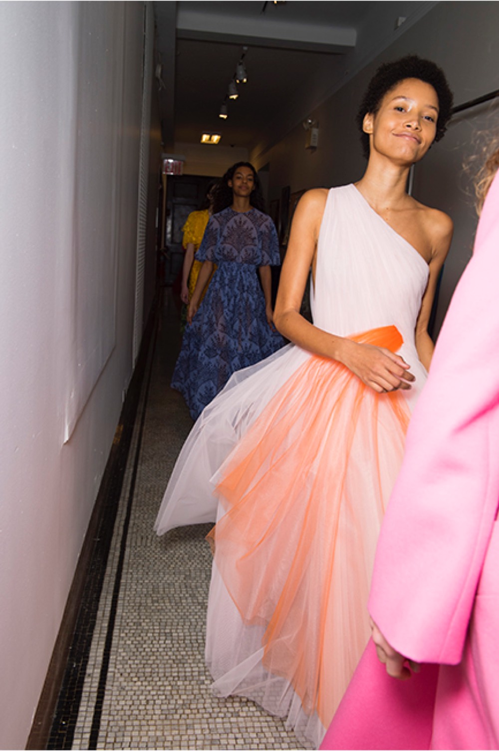Carolina Herrera AW19 Peach Tulle Dress