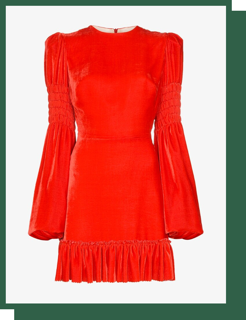 The Vampire's Wife Runaway Ruffled Velvet Dress