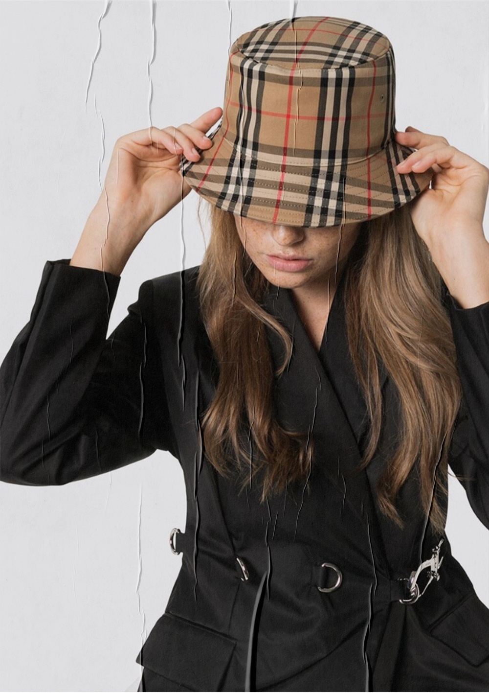 Burberry Beige Vintage Check Cotton Bucket Hat