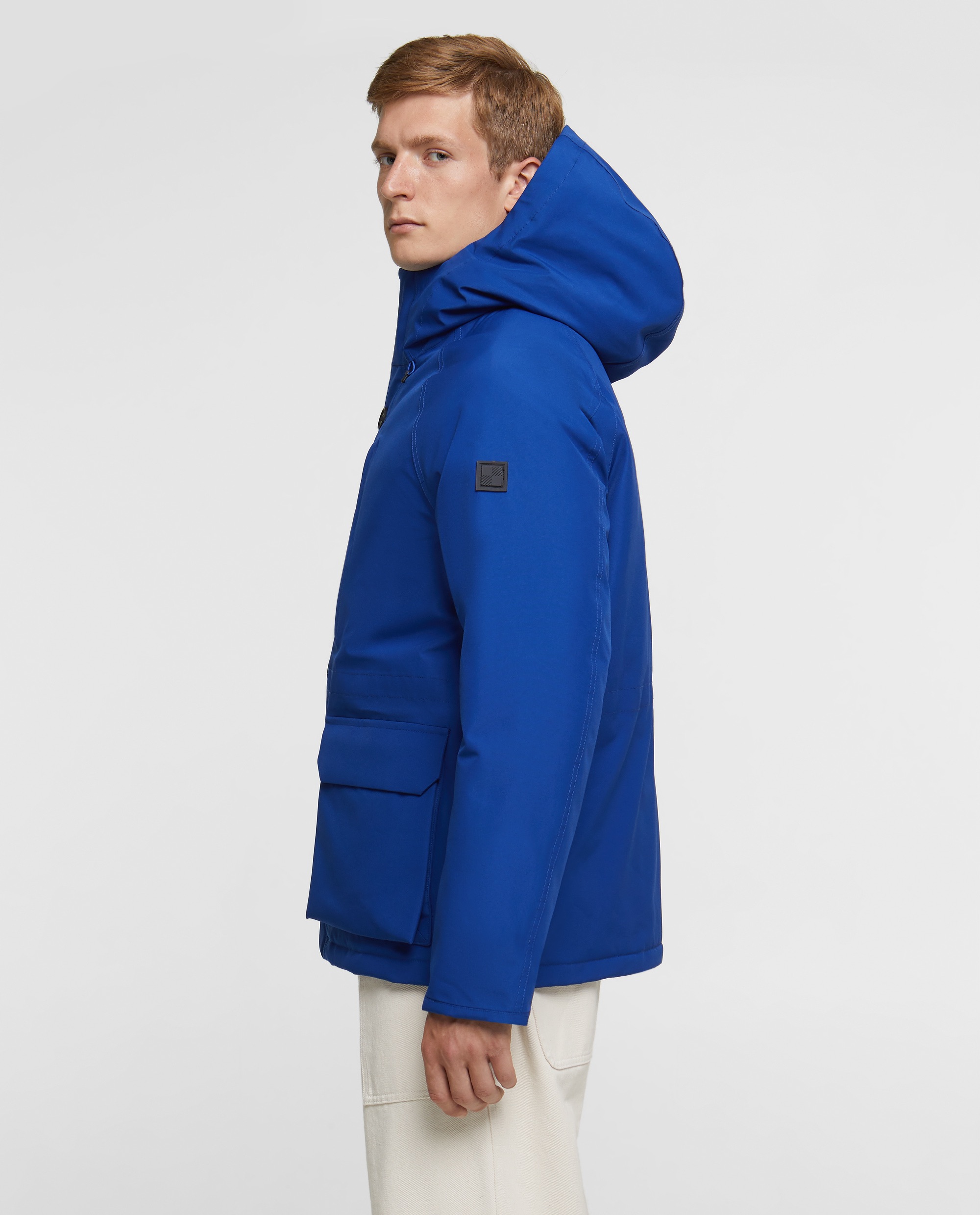 Model wearing Woolrich Storm Mountain GORE-TEX Jacket