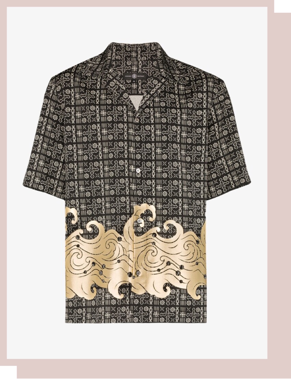 Edward Crutchley X Woolmark Graphic Print Cuban Collar Shirt