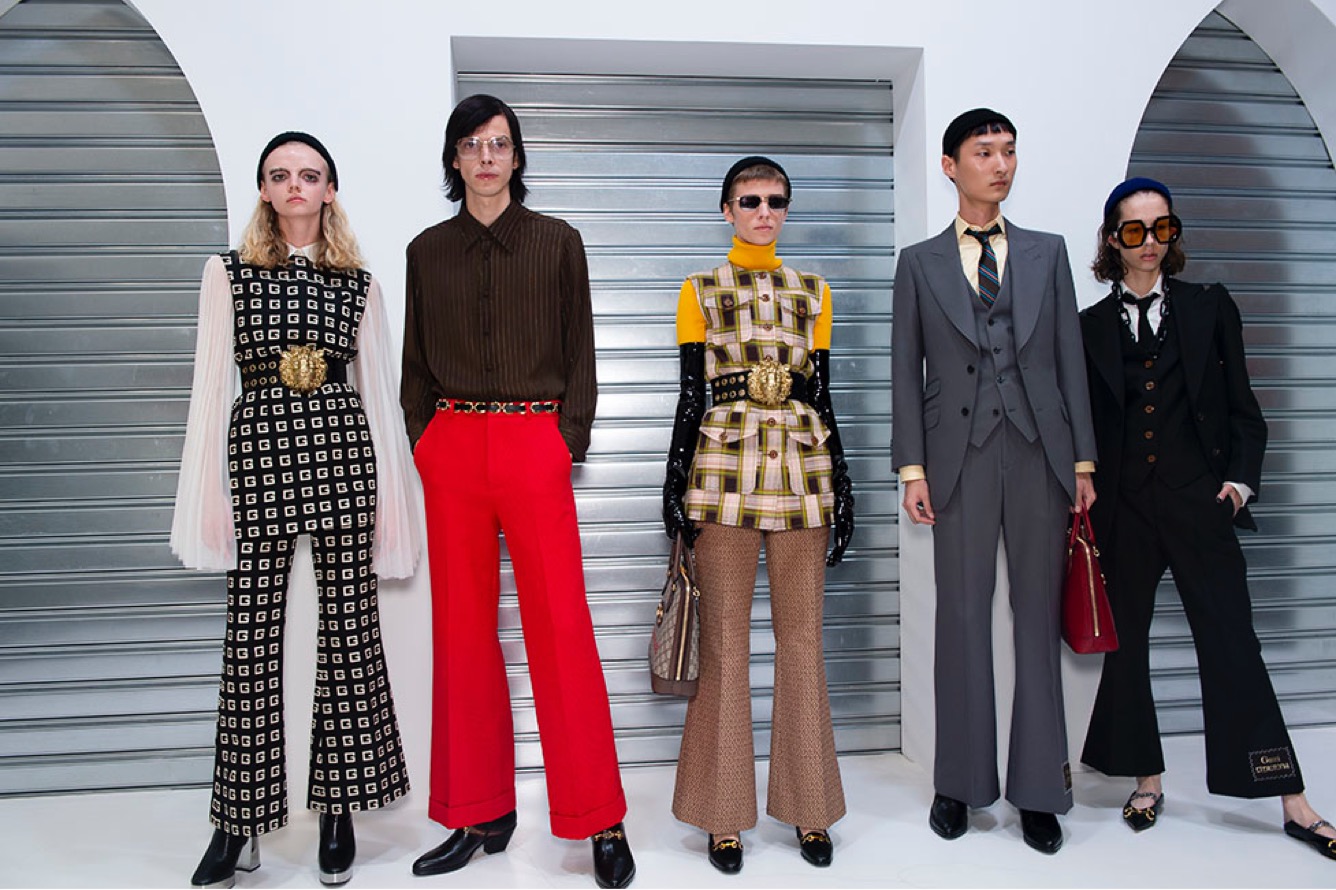 Models backstage at Gucci SS20 show
