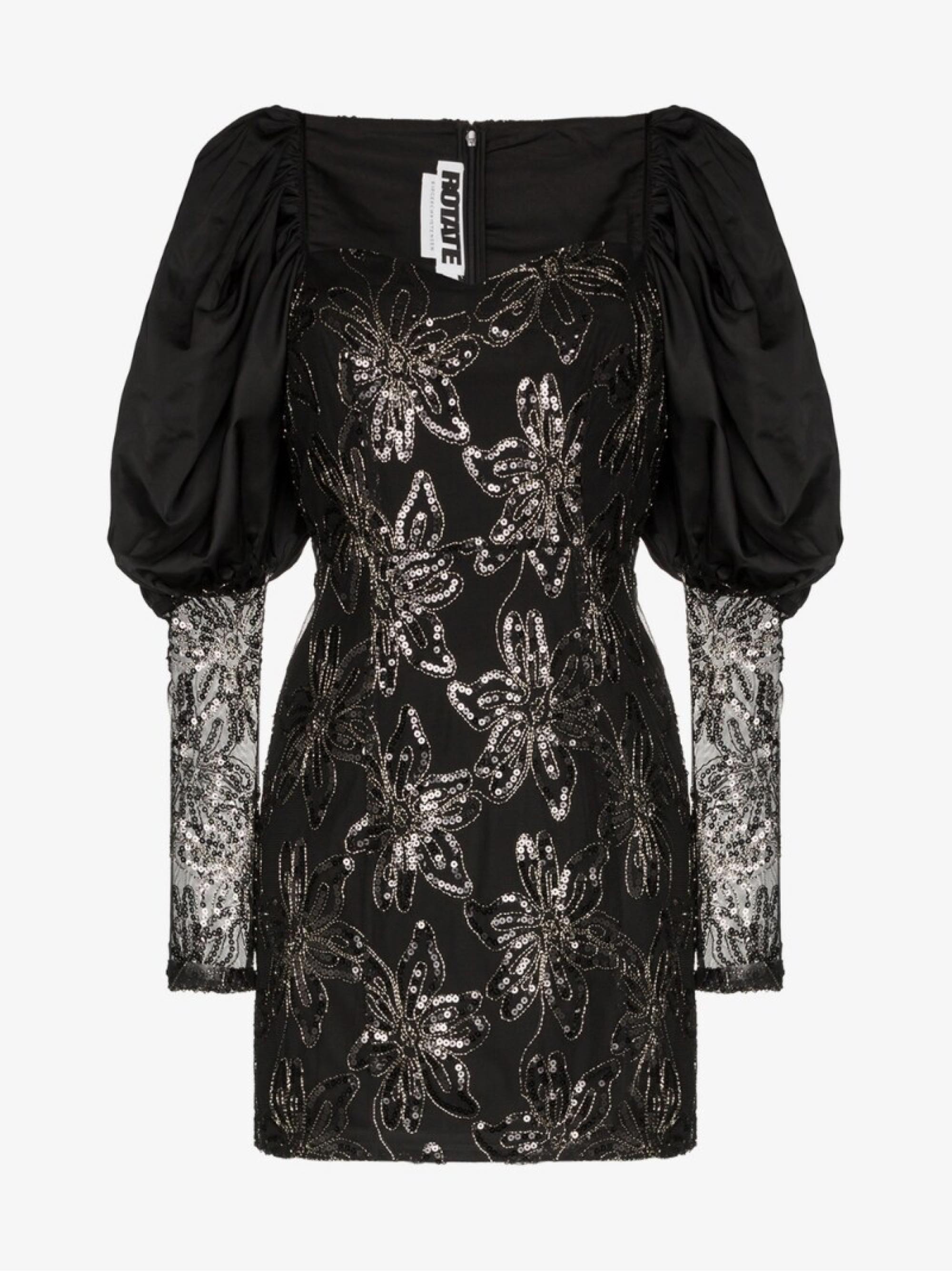 Rotate Puff Sleeve Sequin Mini Dress