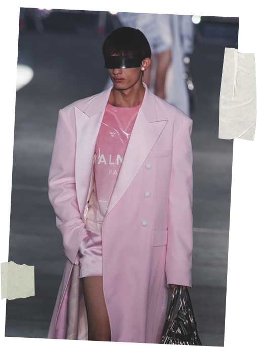 Balmain Menswear Pink Jacket Coat Model SS20