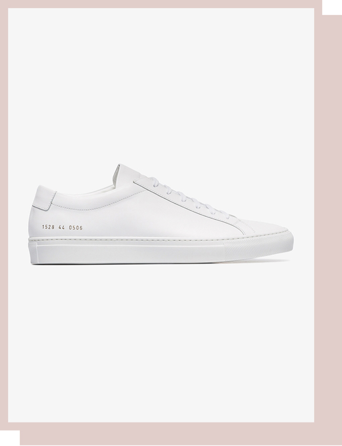 Common Projects White Achilles Leather Low Top Sneakers