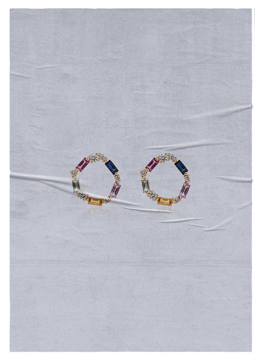 Suzanne Kalan 18K Yellow Gold Firework Sapphire Diamond Earrings