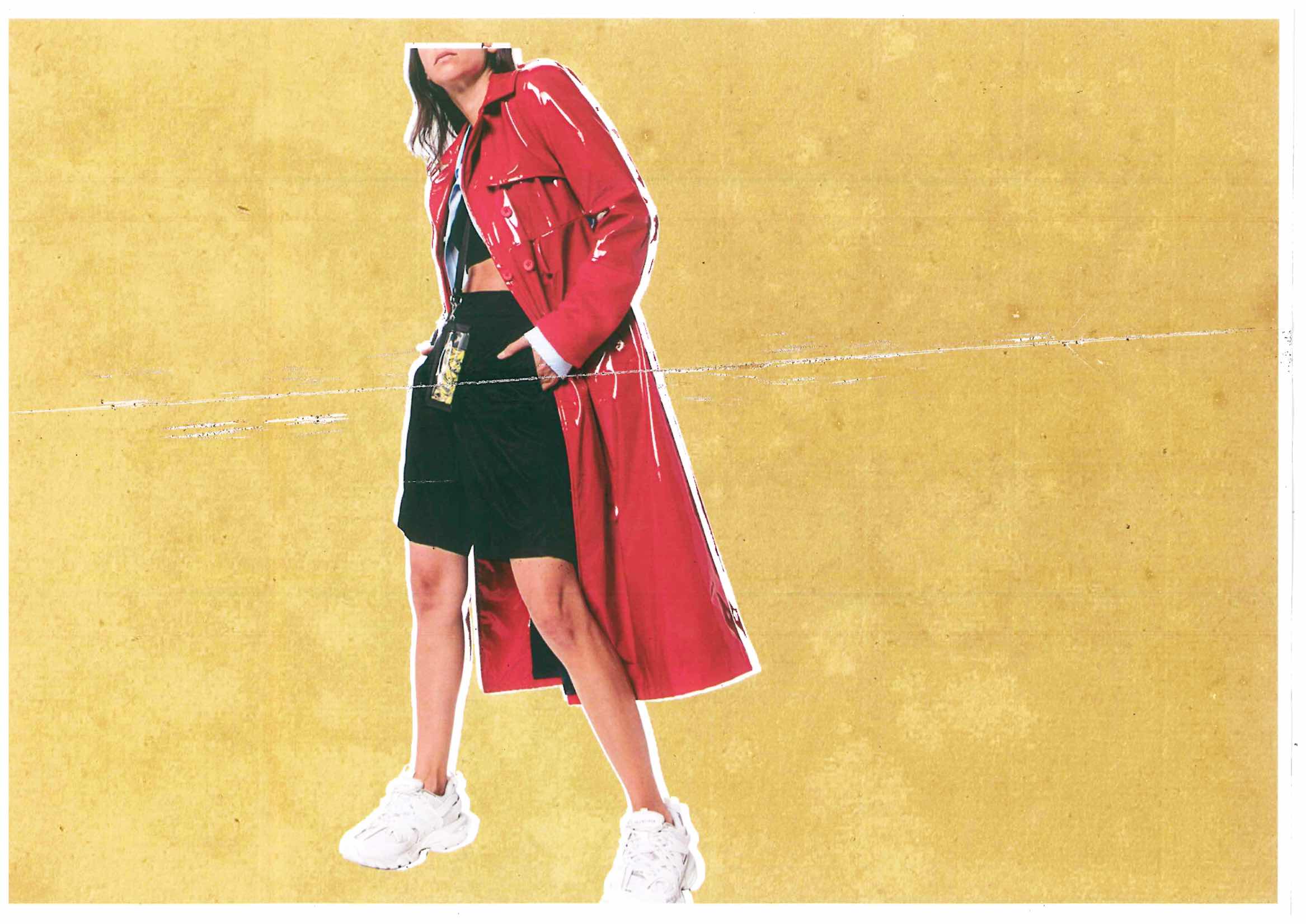 kirkin belted latex trench coat