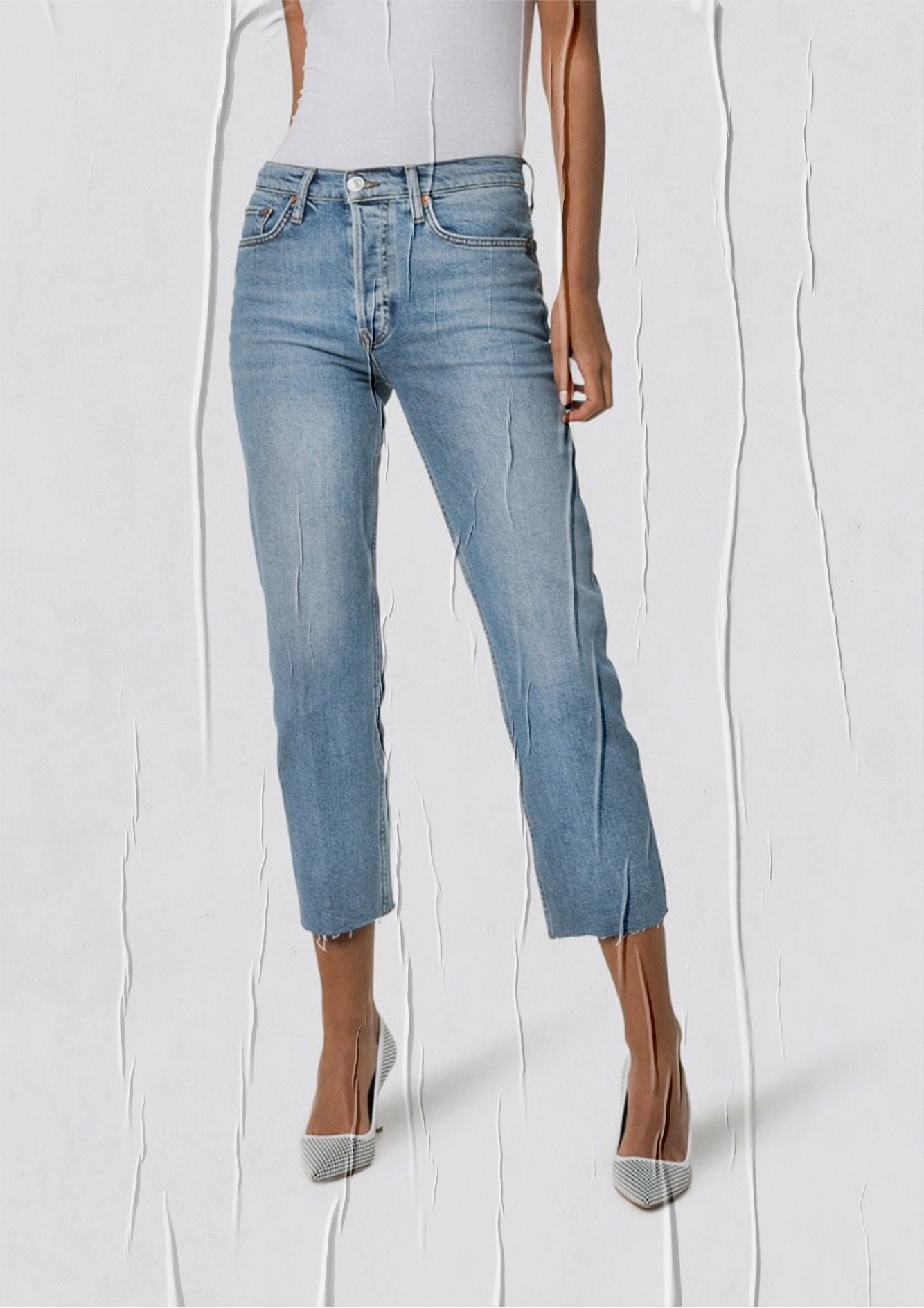 Re/Done High-Rise Stove Pipe Jeans