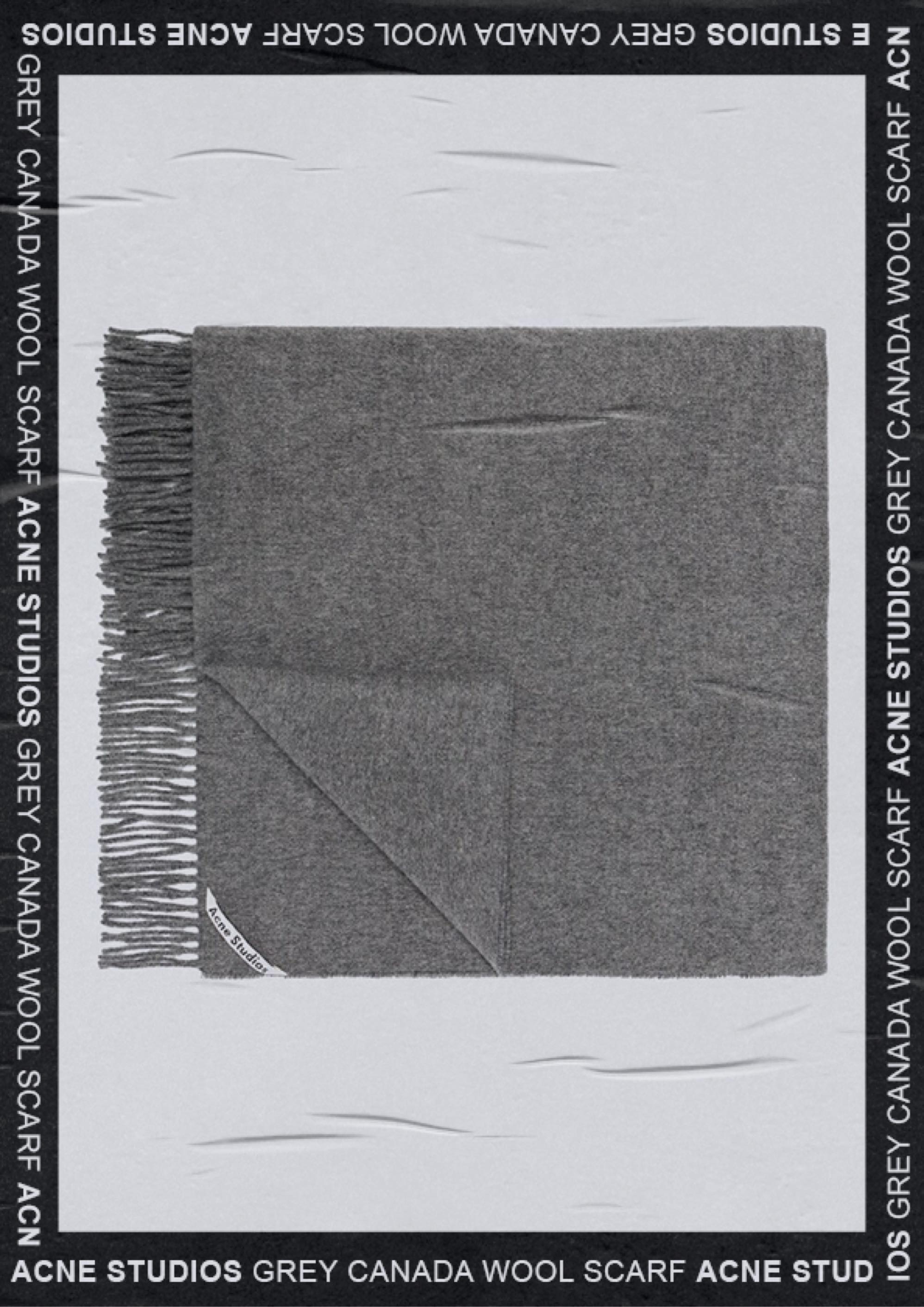 Acne Studios Grey Canada Wool Scarf