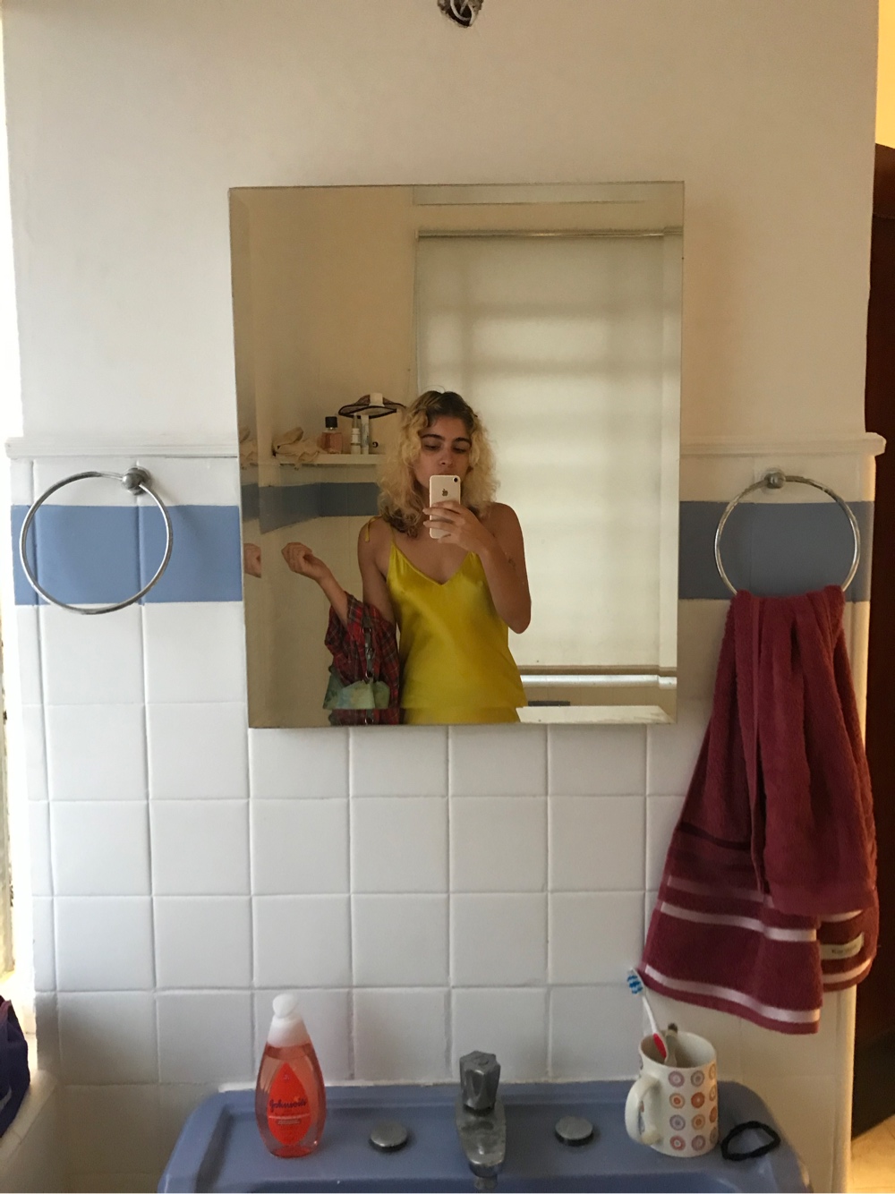 Eduarda in her bathroom