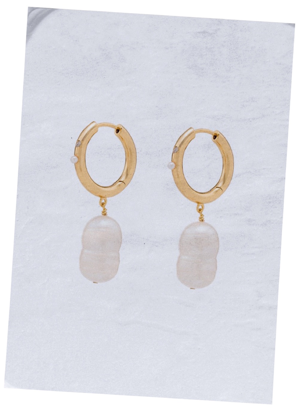 Anni Lu 18K Gold-Plated Pearl Drop Hoop Earrings