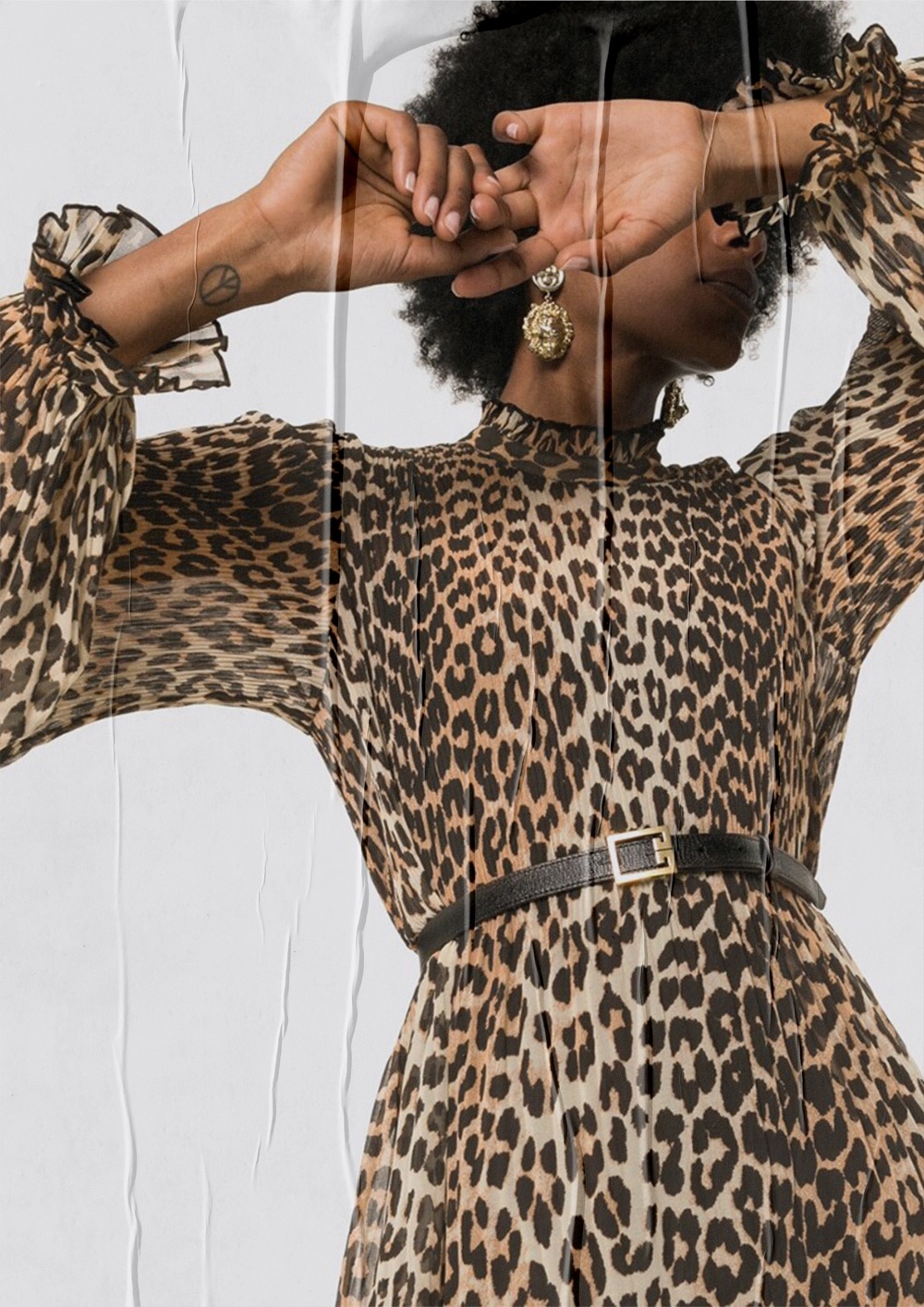 GANNI Leopard Print Midi Dress