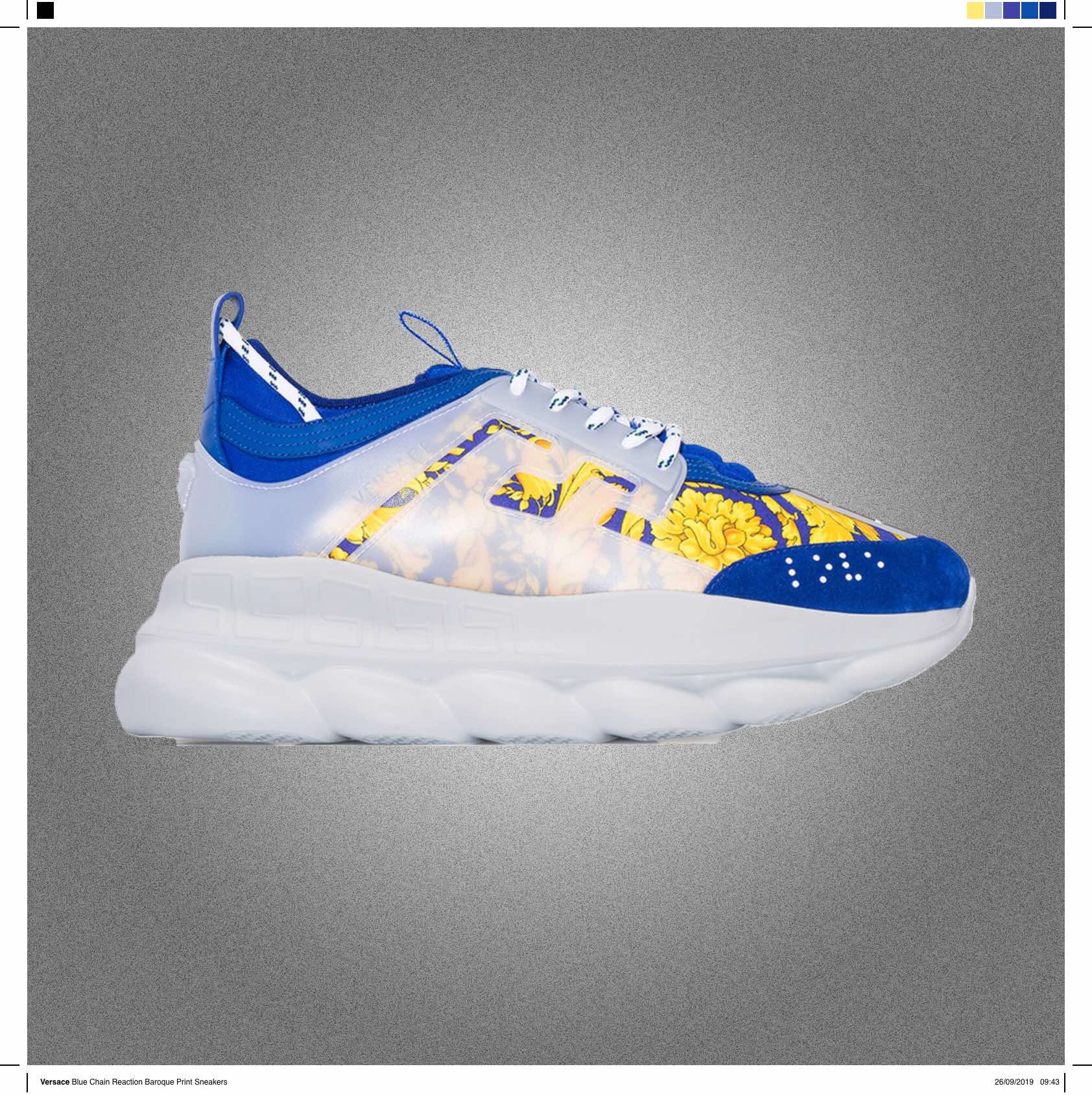 Versace Chain Reaction 2 Blue Baroque Sneakers
