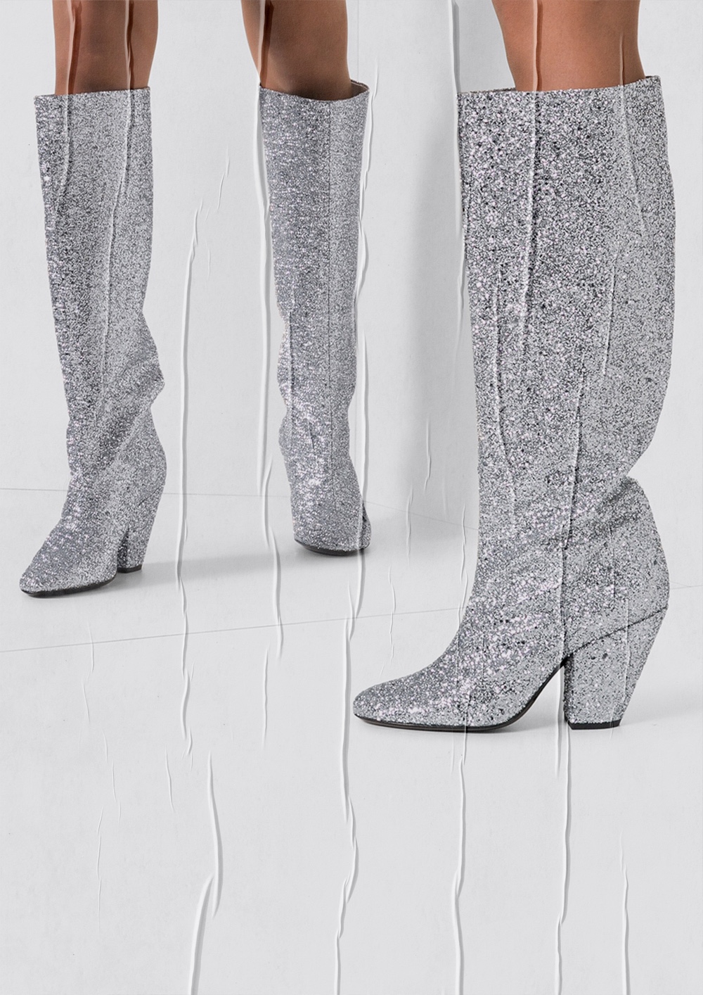 Simon Miller Silver 100 Knee-High Glitter Boots