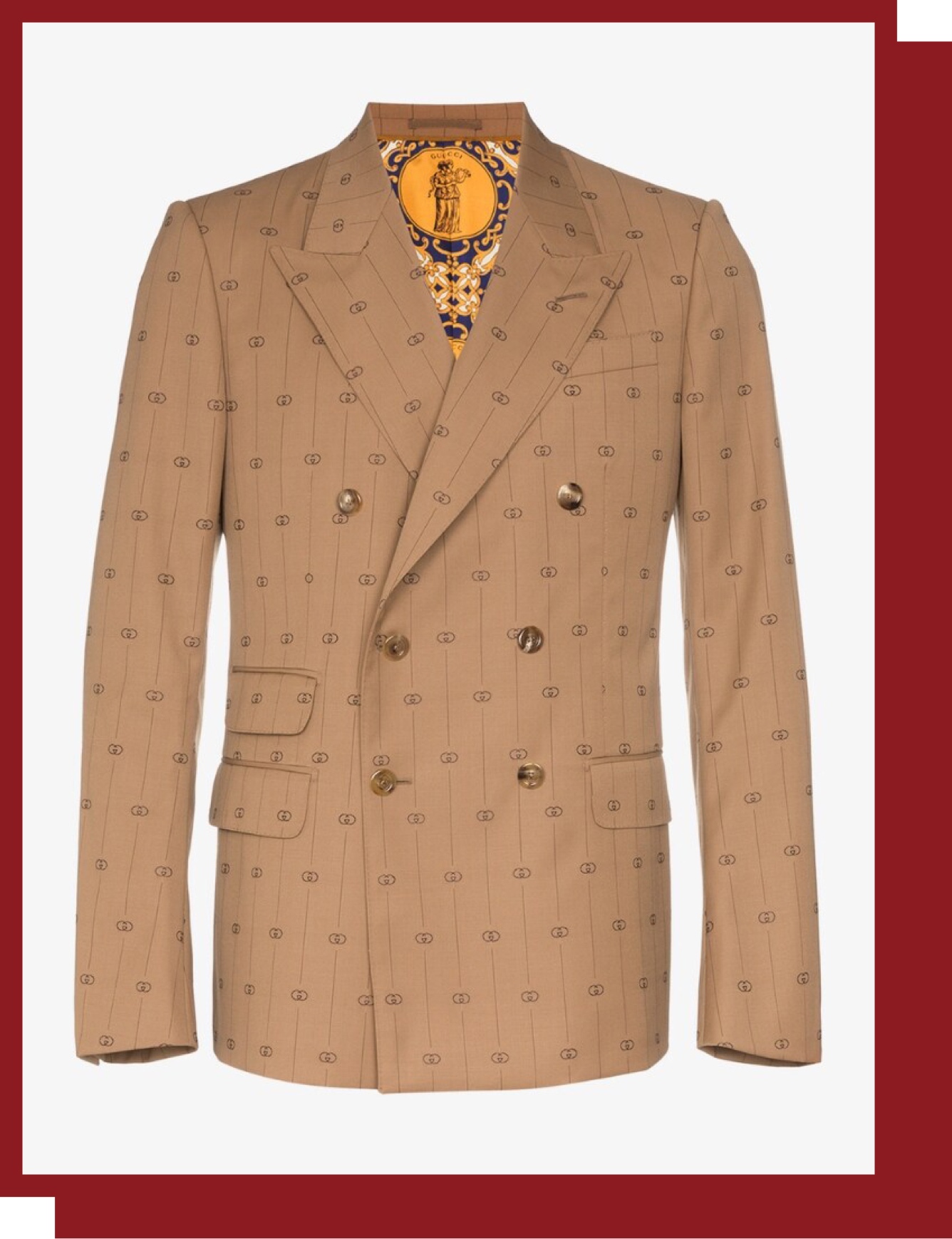 Gucci GG Stripe Double-Breasted Blazer