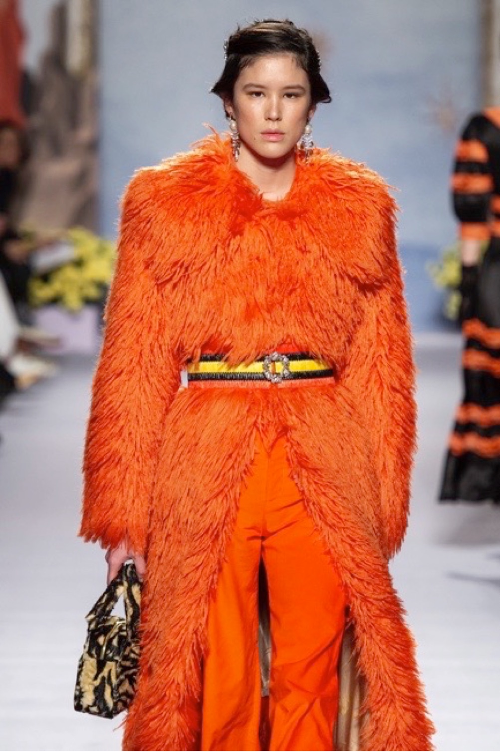 Shrimps AW19 Orange Faux Fur Coat