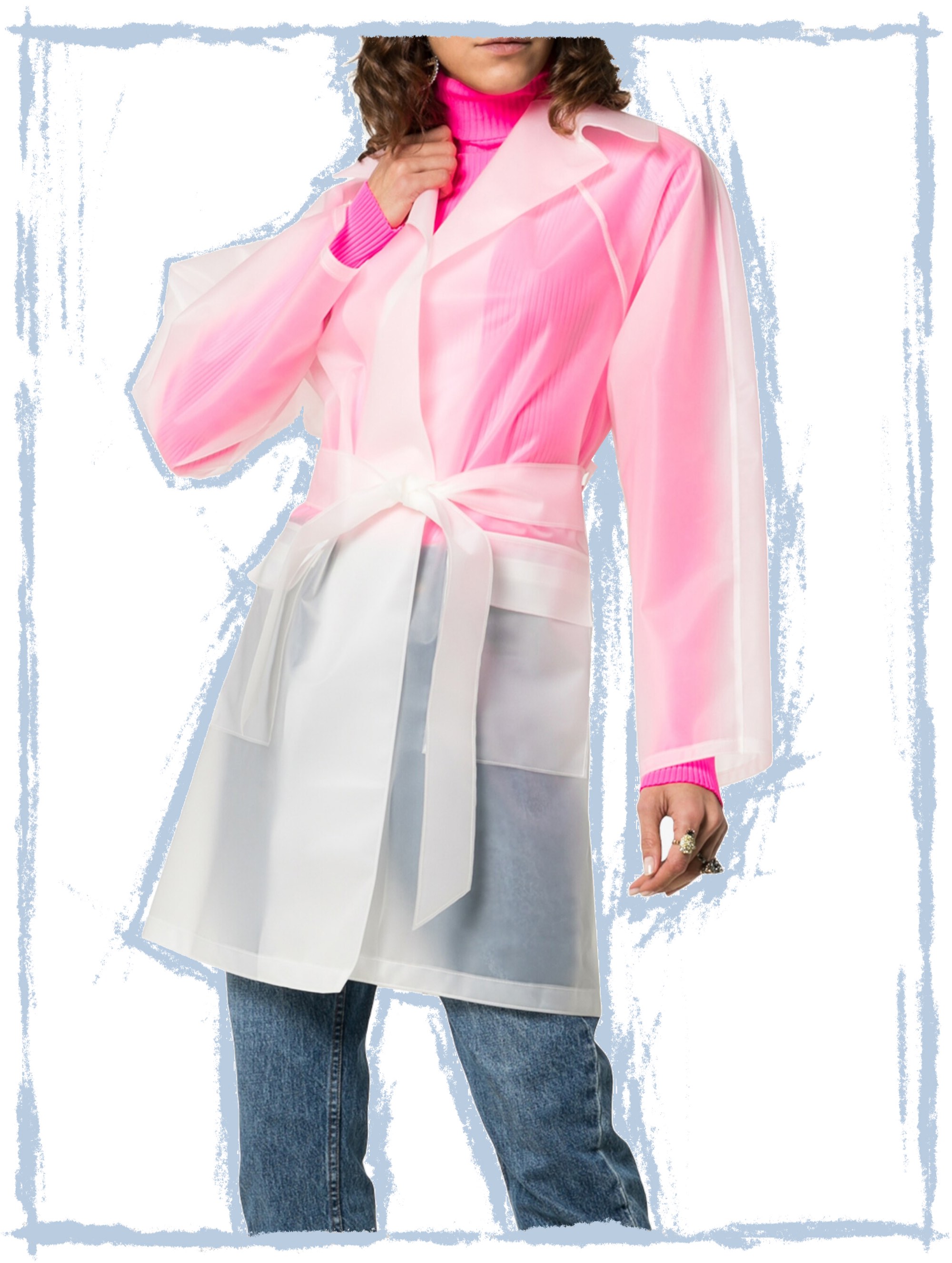 Transparent Belted Raincoat by Kassl