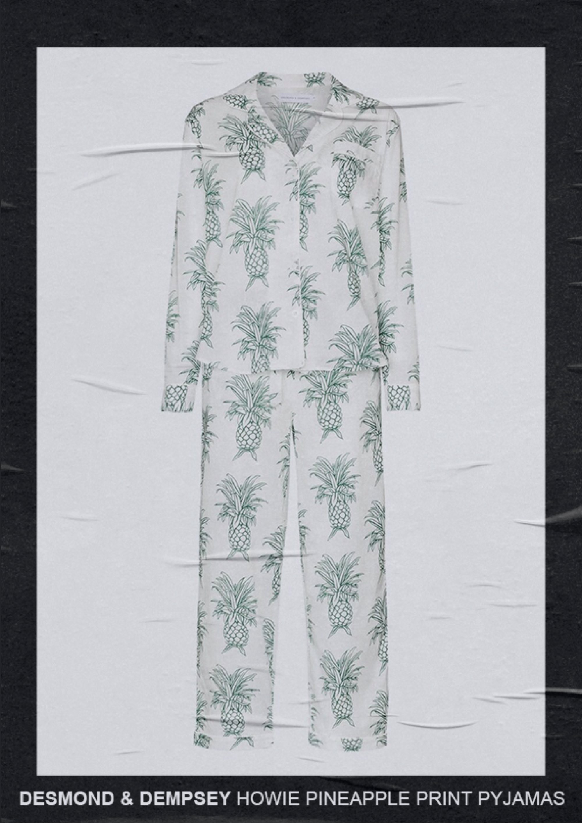 Desmond & Dempsey Howie Pineapple Print Cotton Pyjama Set