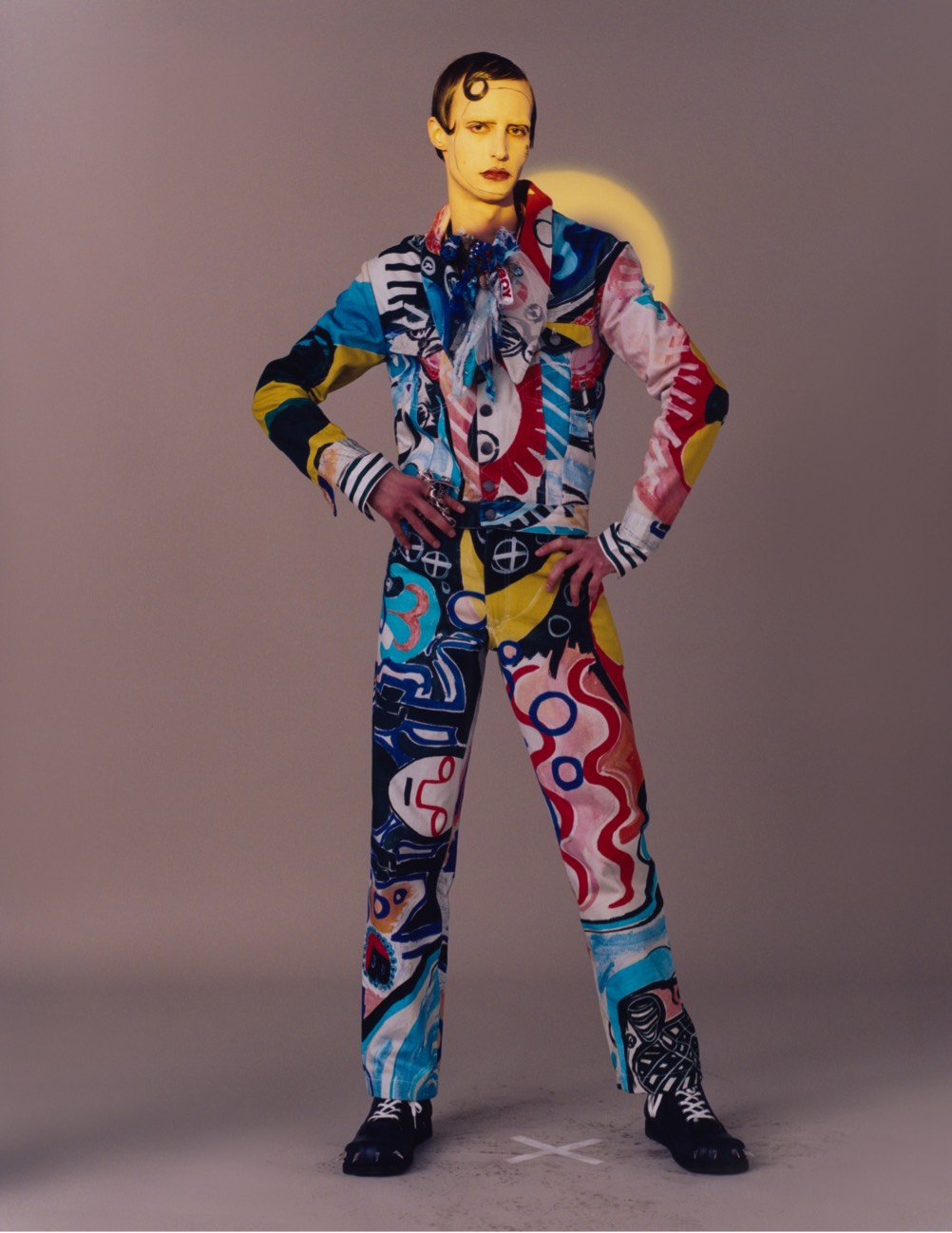 Charles Jeffrey LOVERBOY AW19 Painted Denim Co-ord