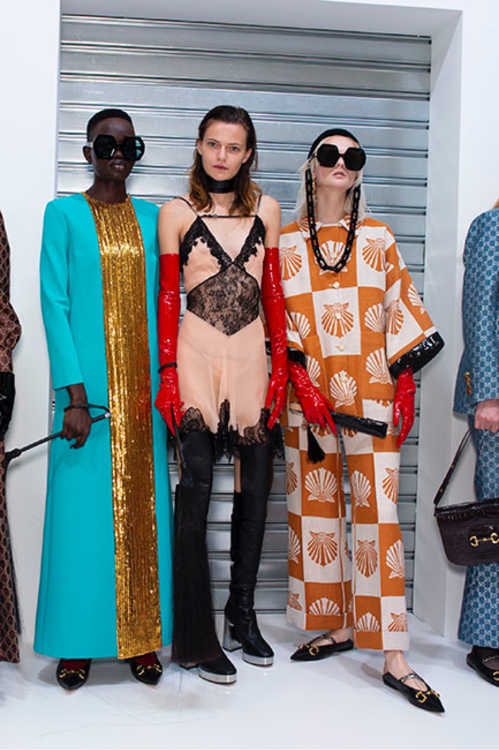 Models backstage at Gucci SS20 show