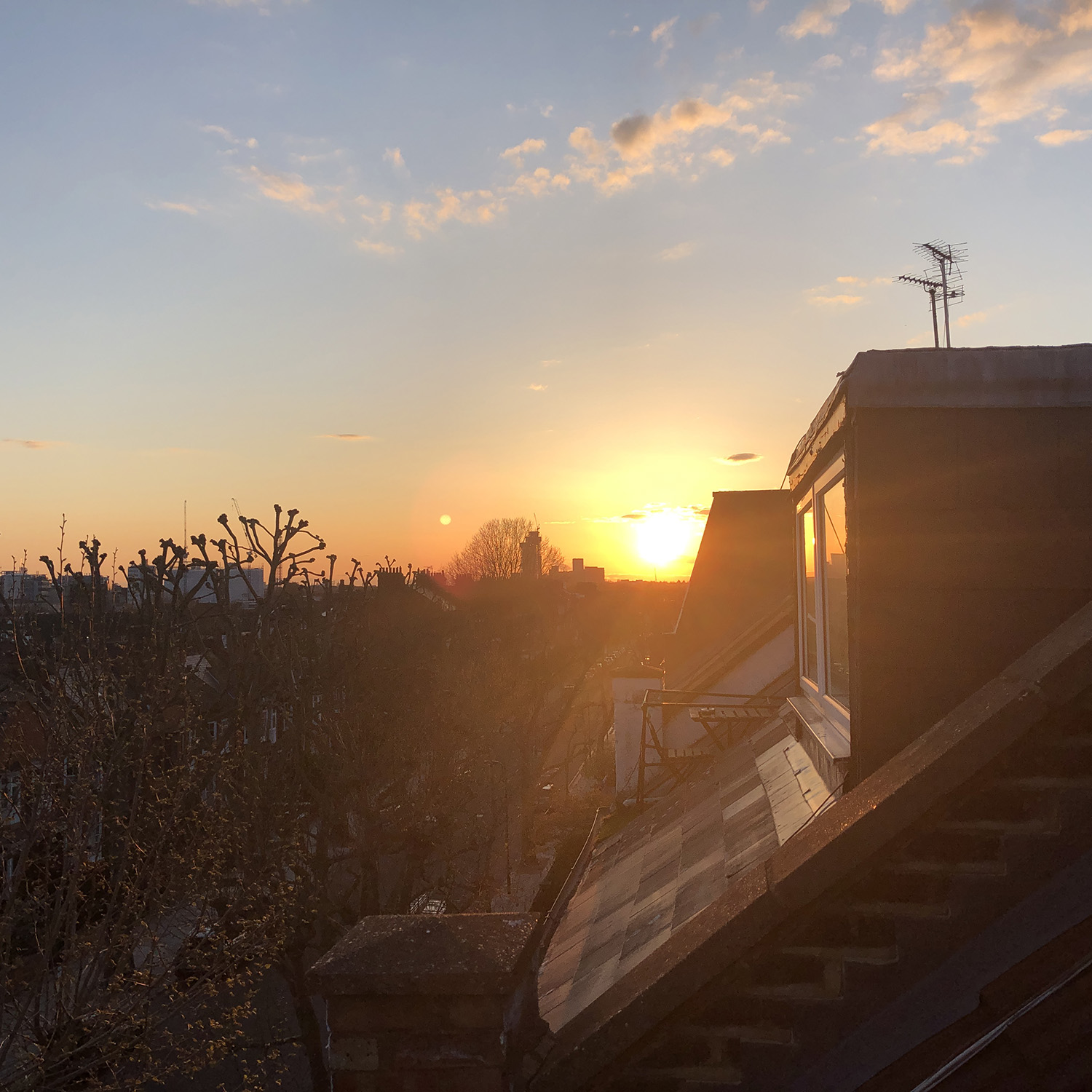 “Catching the sunset from home.”