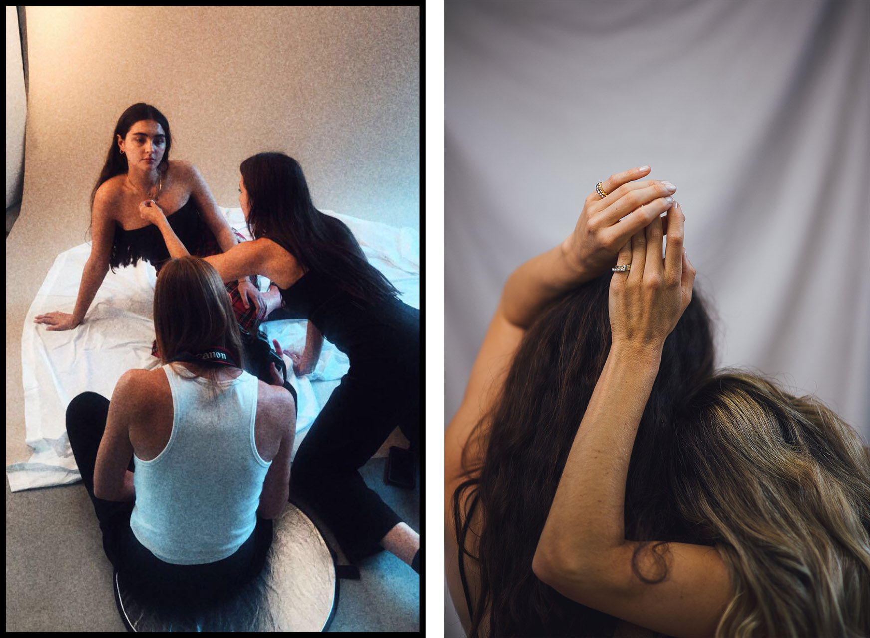 “Styling and art directing on set for our campaign.”